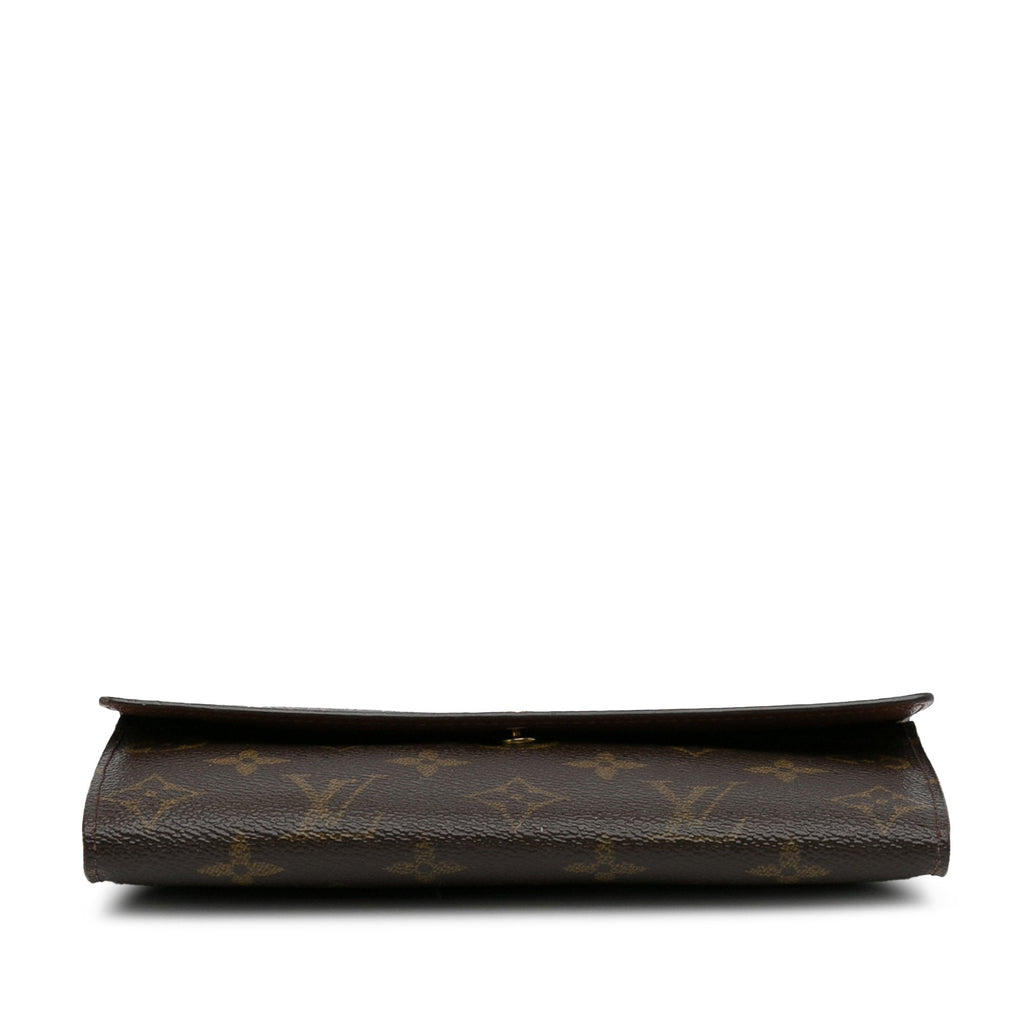Brown Louis Vuitton Monogram Sarah Long Wallet