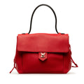 Red Louis Vuitton Calfskin Lockme MM Handbag