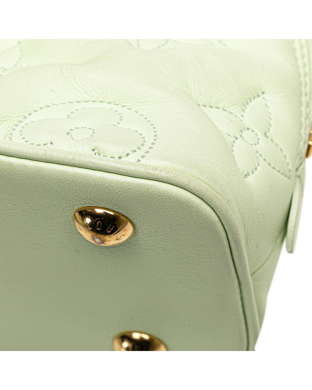 Quilted Leather Bubblegram Alma BB with Top Zip Closure and Detachable Strap