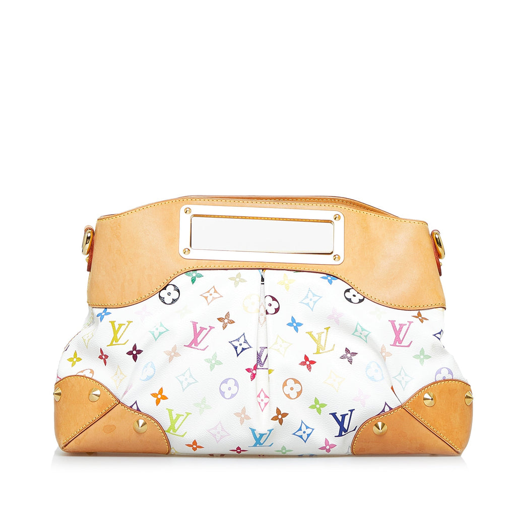White Louis Vuitton Monogram Multicolore Judy MM Satchel