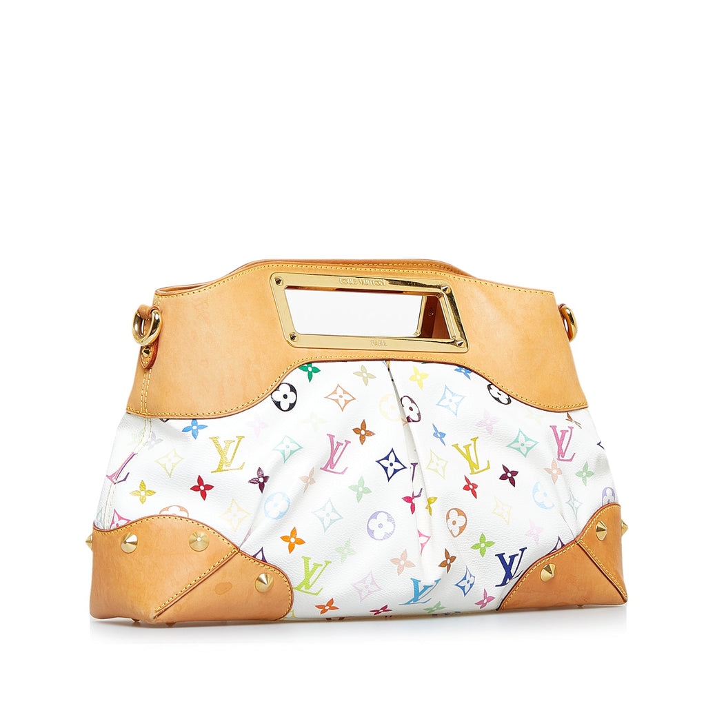 White Louis Vuitton Monogram Multicolore Judy MM Satchel