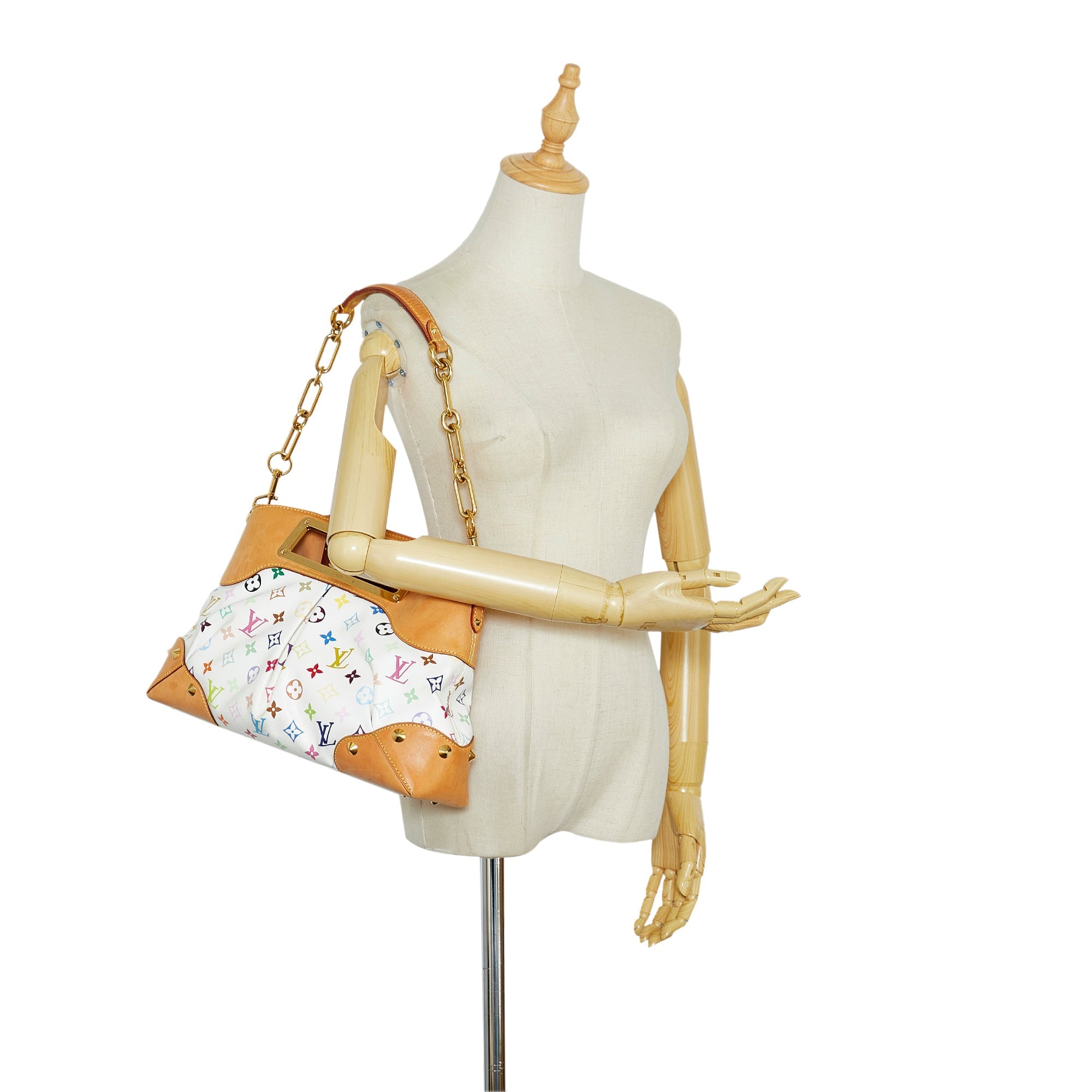 White Louis Vuitton Monogram Multicolore Judy MM Satchel