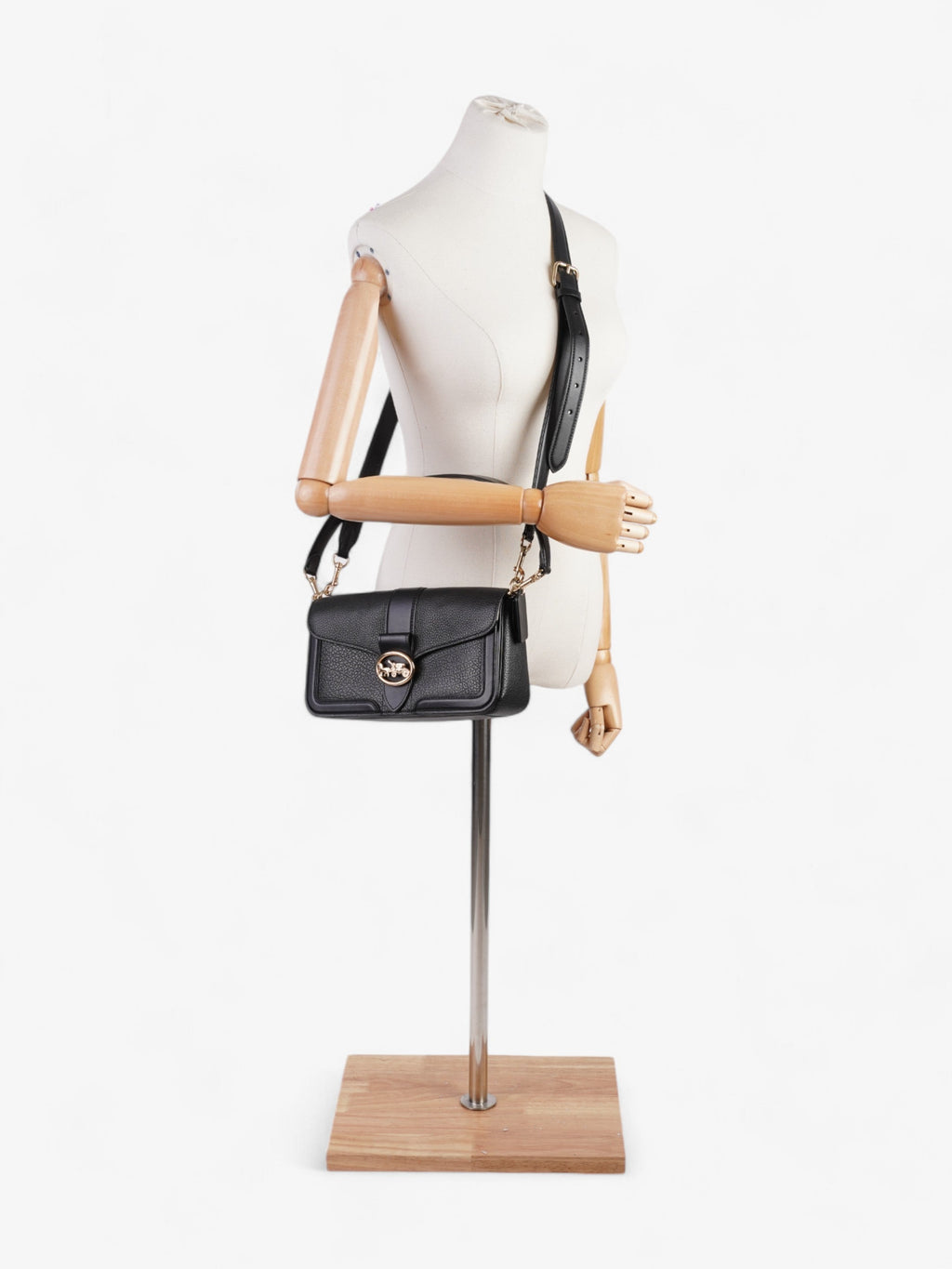 Coach Georgie Crossbody Black Grained Leather