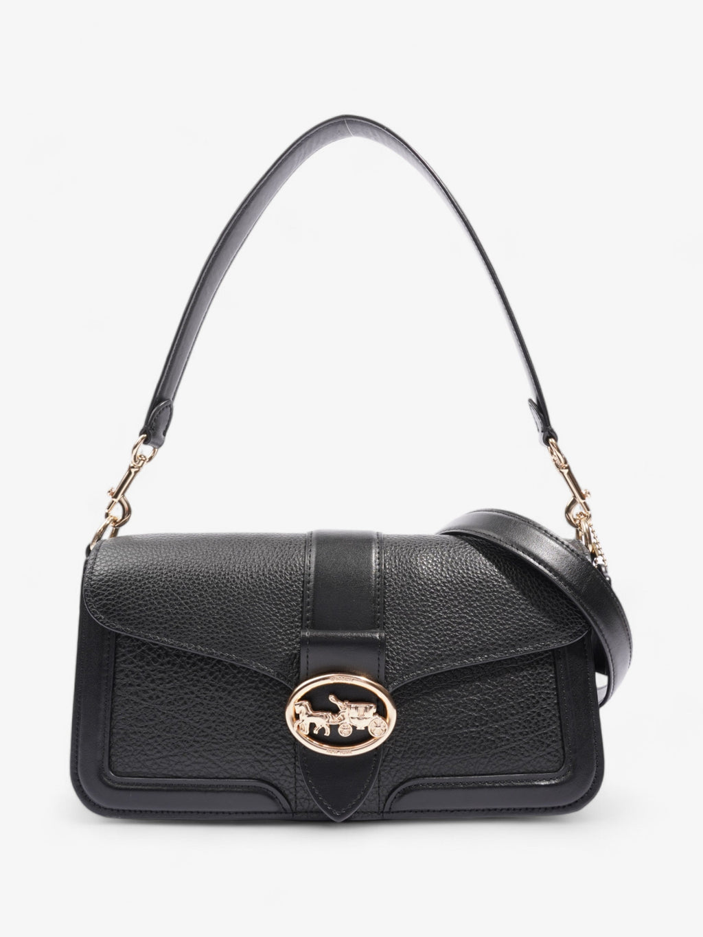 Coach Georgie Crossbody Black Grained Leather