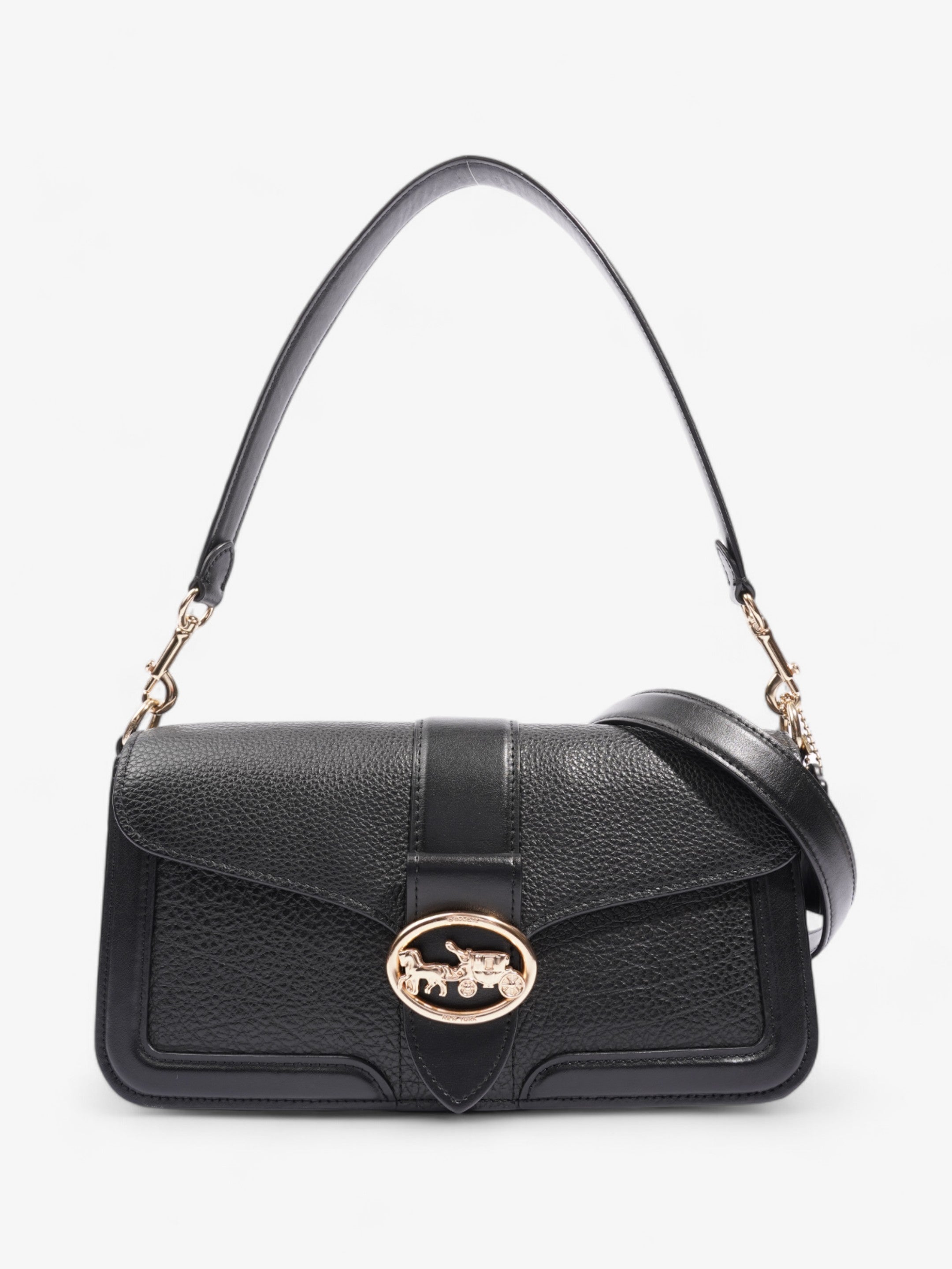 Coach Georgie Crossbody Black Grained Leather