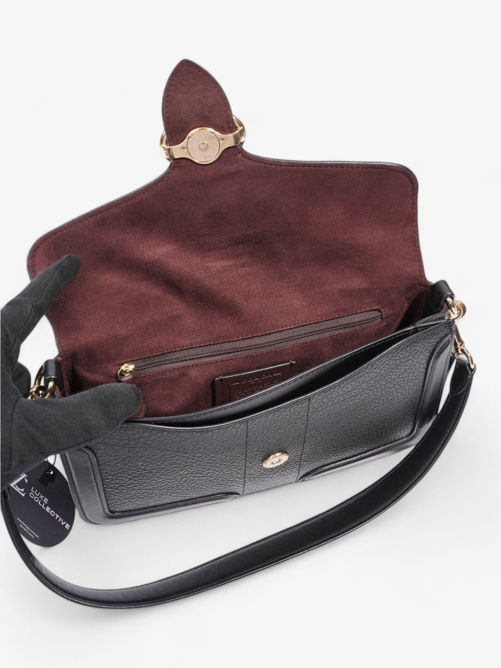 Coach Georgie Crossbody Black Grained Leather
