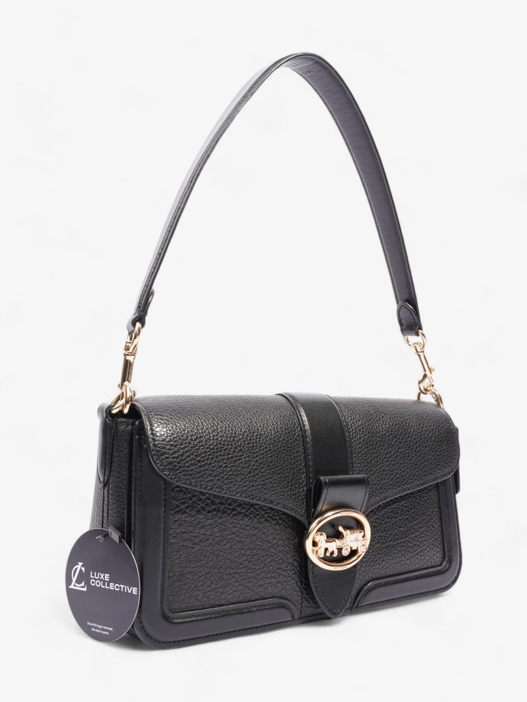 Coach Georgie Crossbody Black Grained Leather