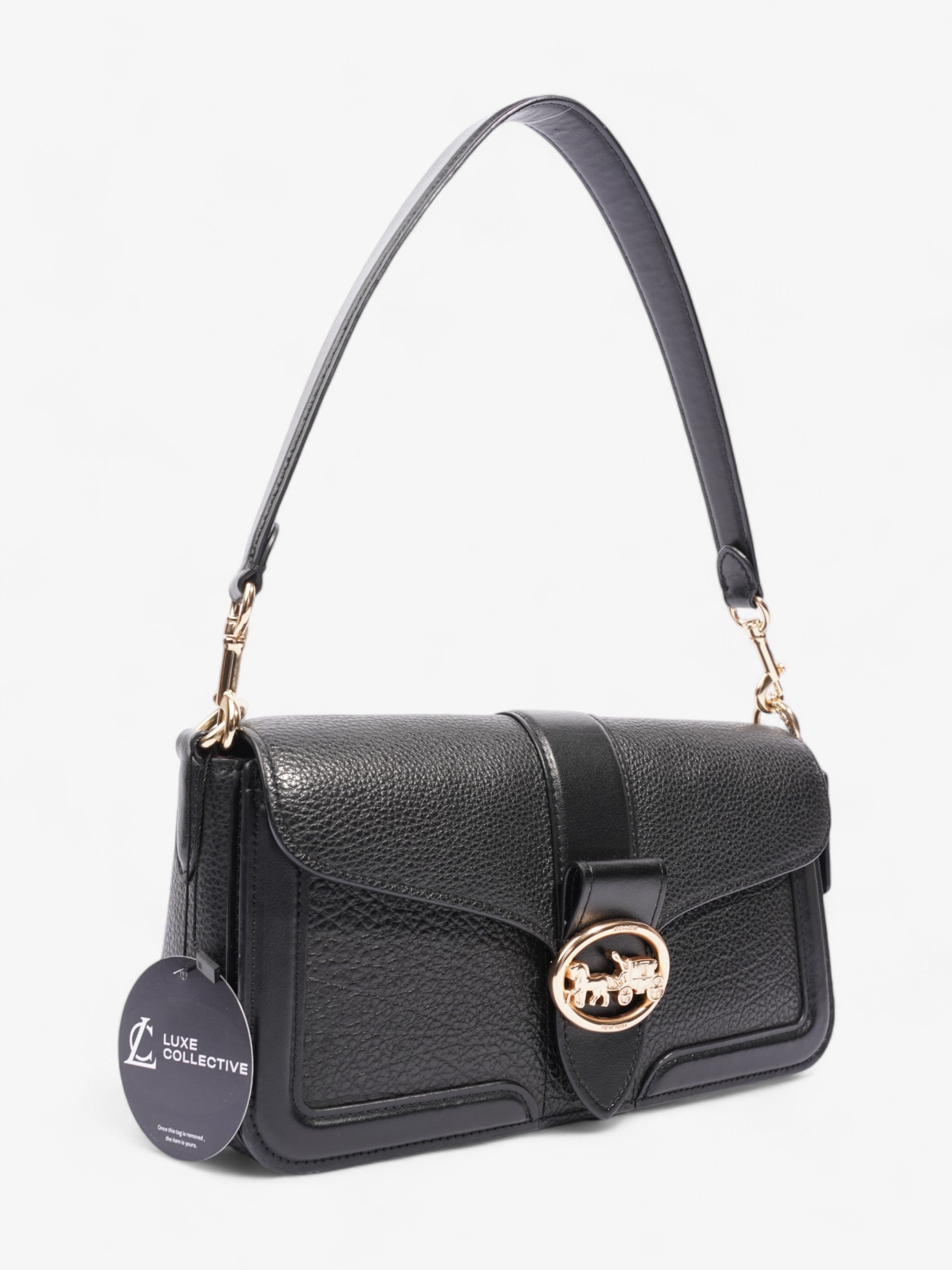 Coach Georgie Crossbody Black Grained Leather