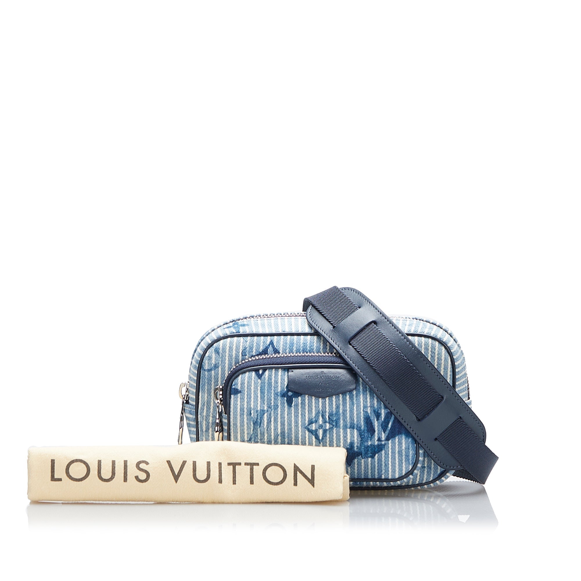 Louis Vuitton Outdoor Pouch Striped Watercolor Monogram Denim