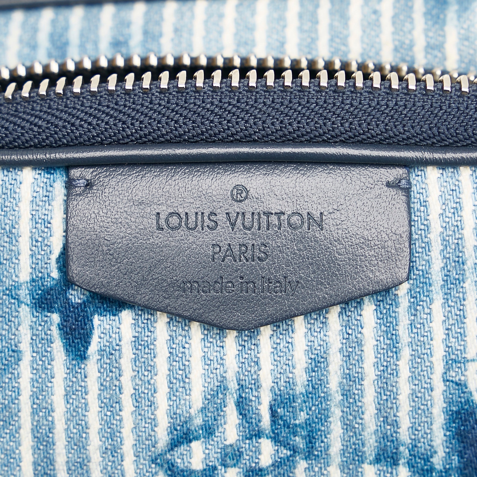 Louis Vuitton Outdoor Pouch Striped Watercolor Monogram Denim