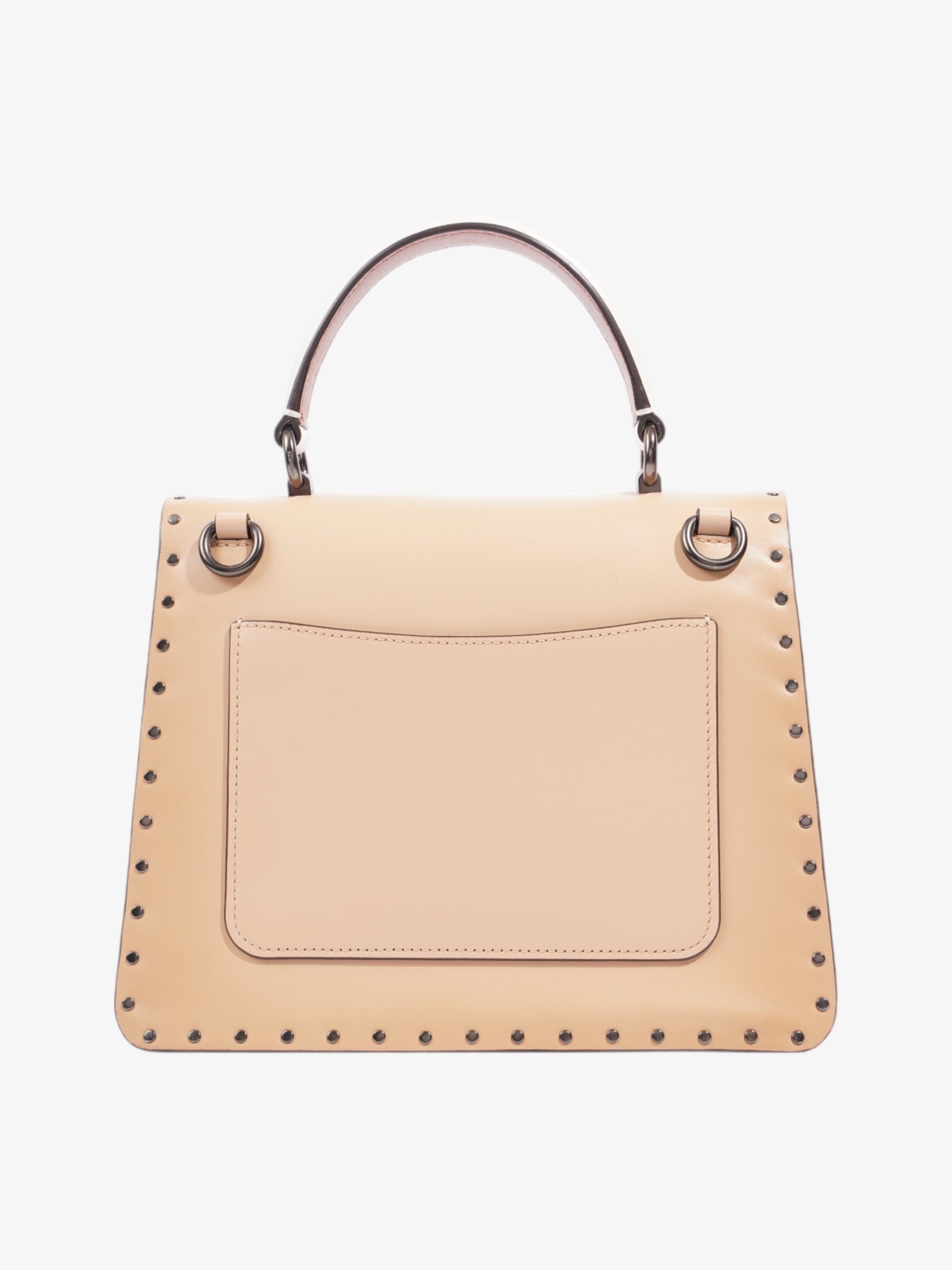 Coach Parker Top Handle Beige / White Calfskin Leather