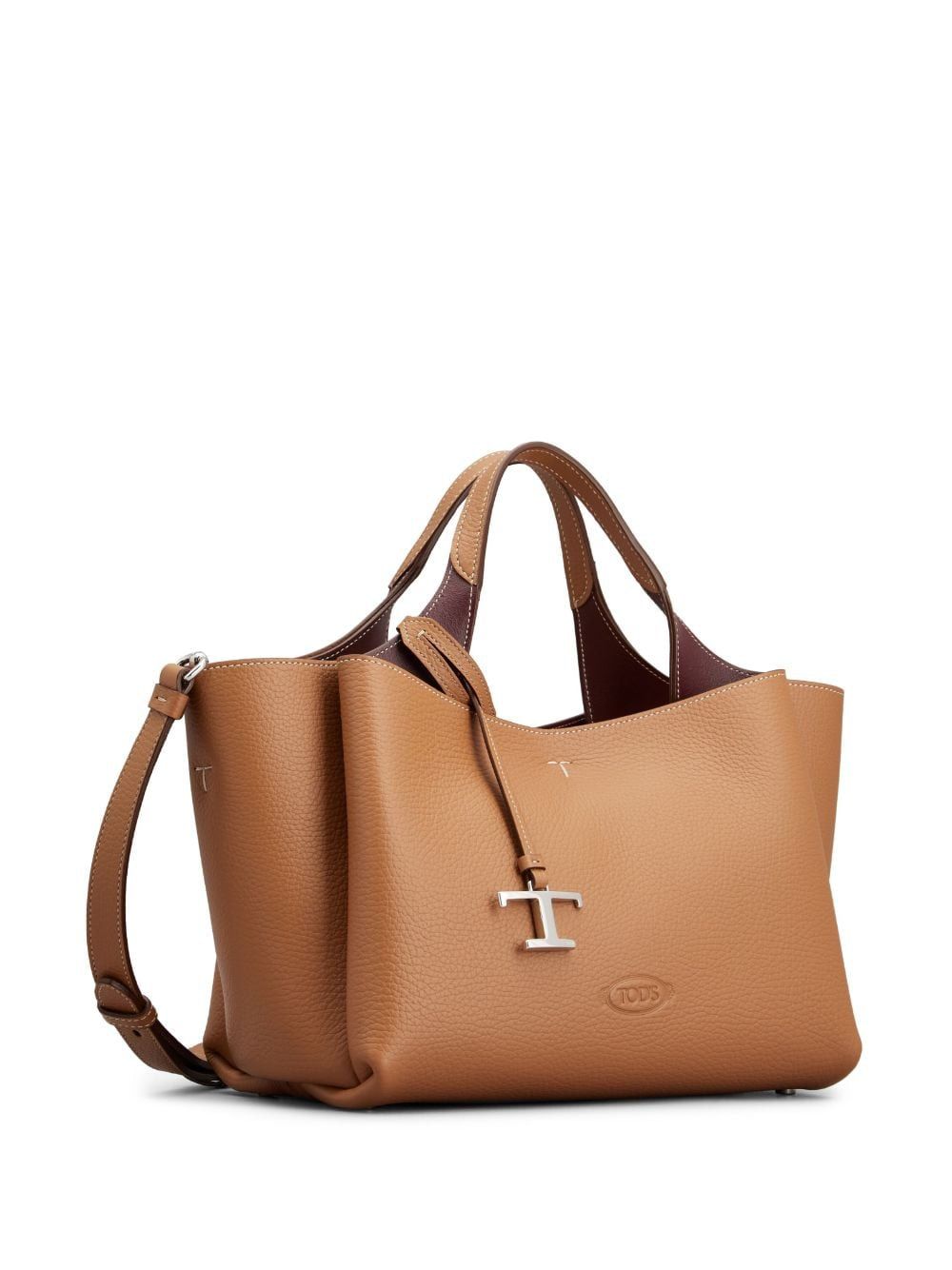Logo Plaque Leather Tote Bag