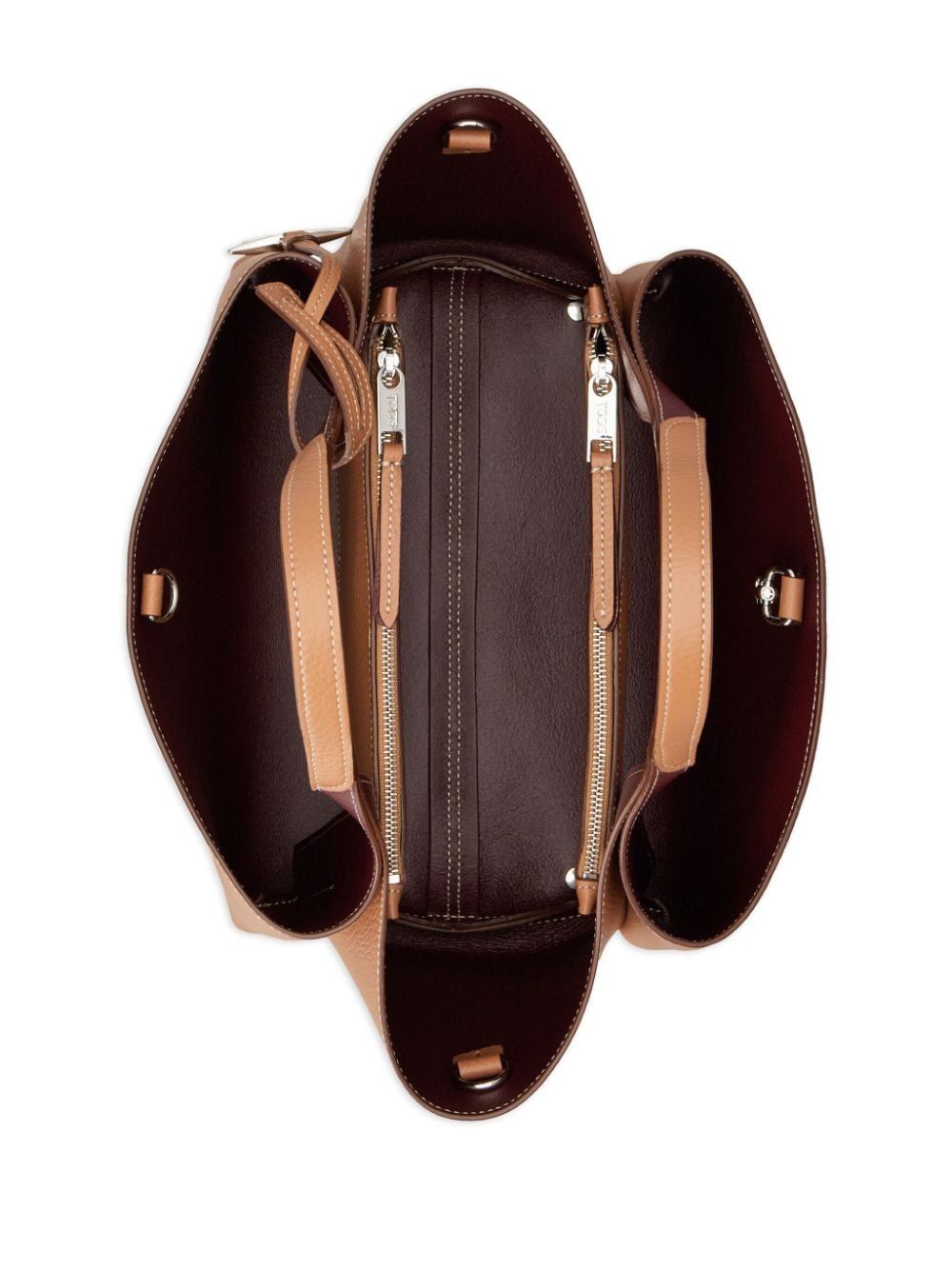 Logo Plaque Leather Tote Bag