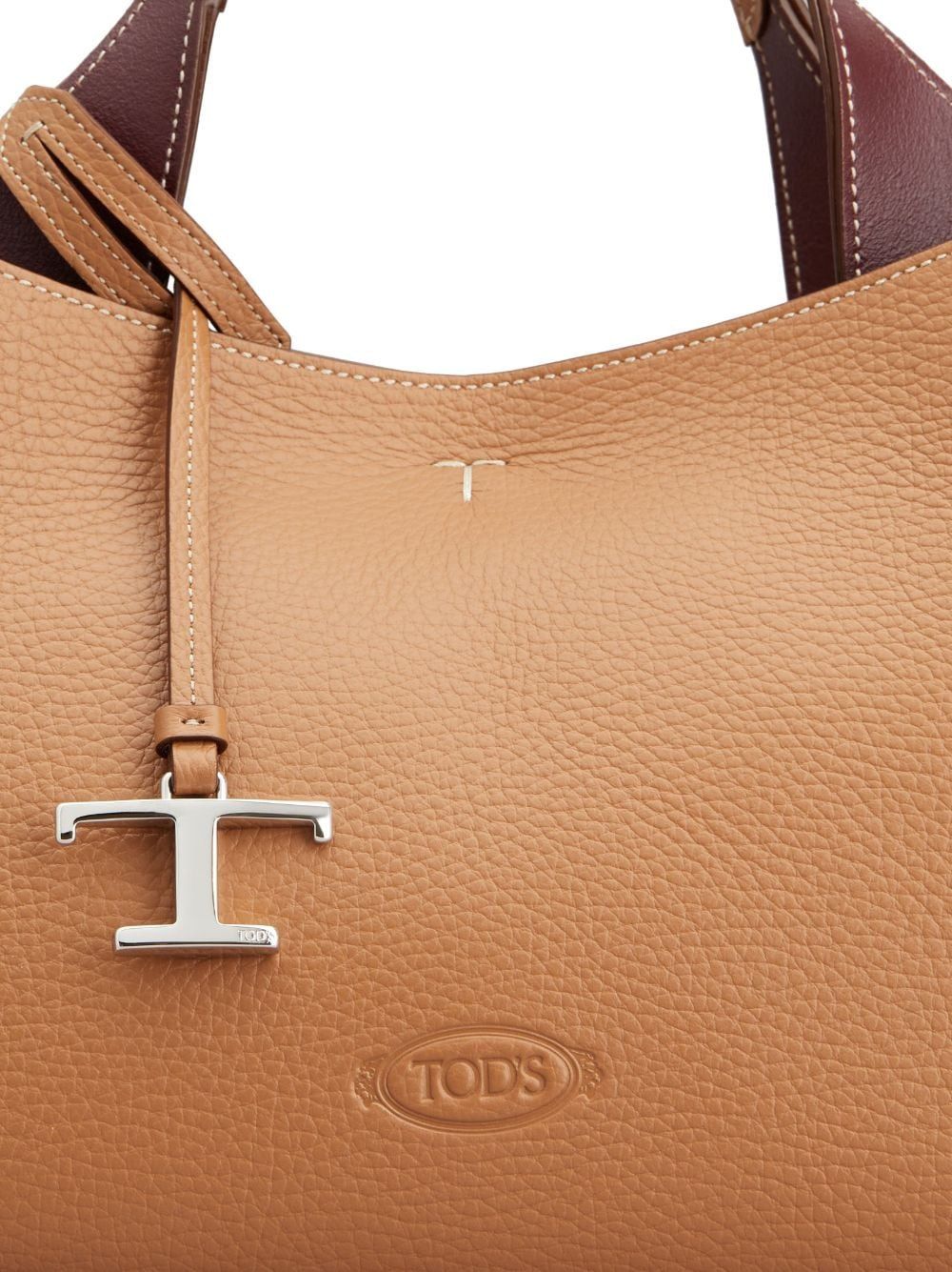 Logo Plaque Leather Tote Bag