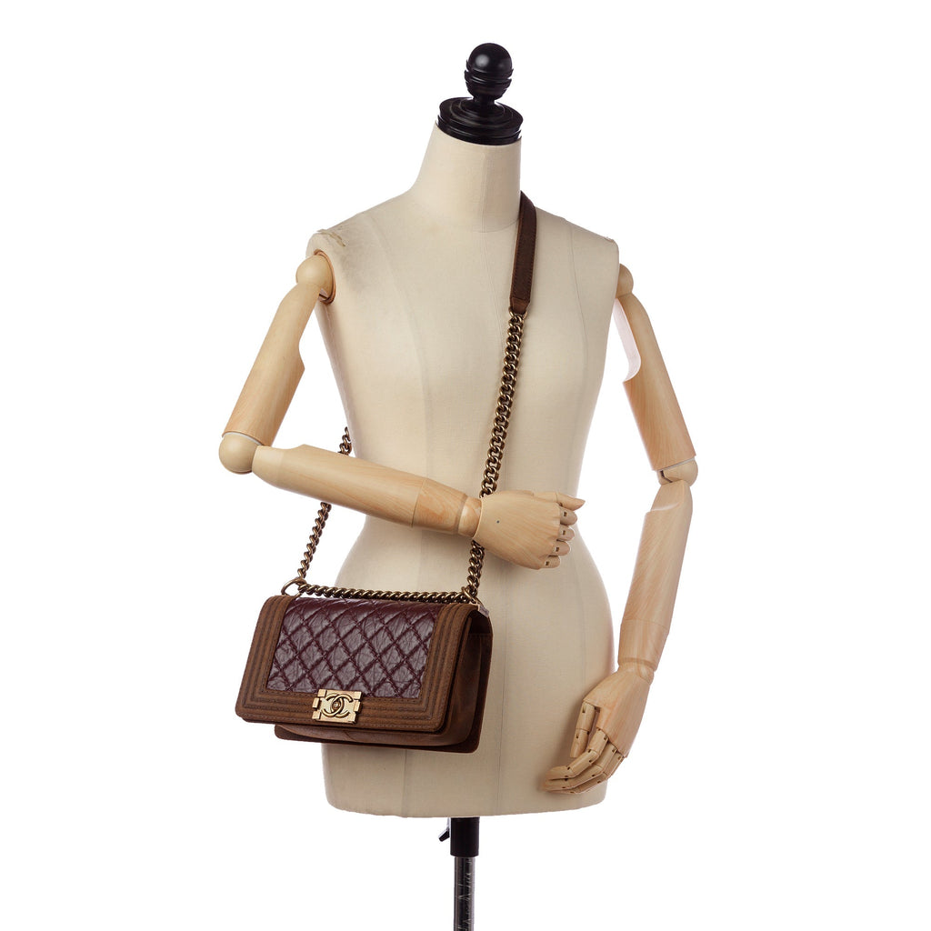 Chanel Boy Flap Brown Lambskin Gold