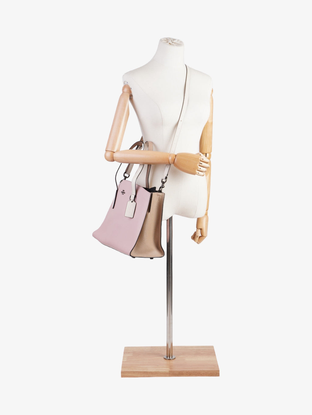 Coach Charlie Carryall Pink / White Leather