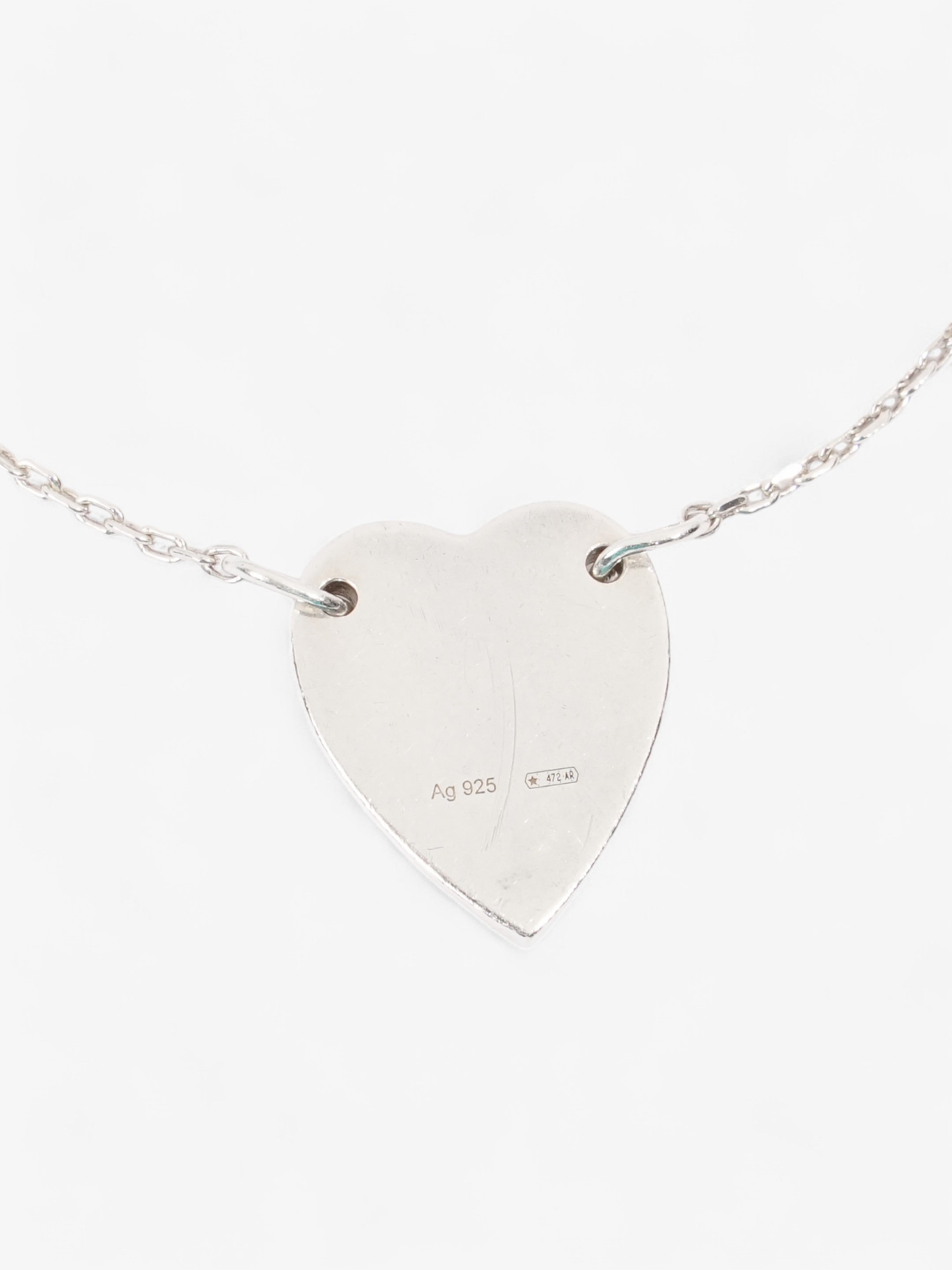 Gucci Trademark Heart Bracelet Silver Silver Sterling 18