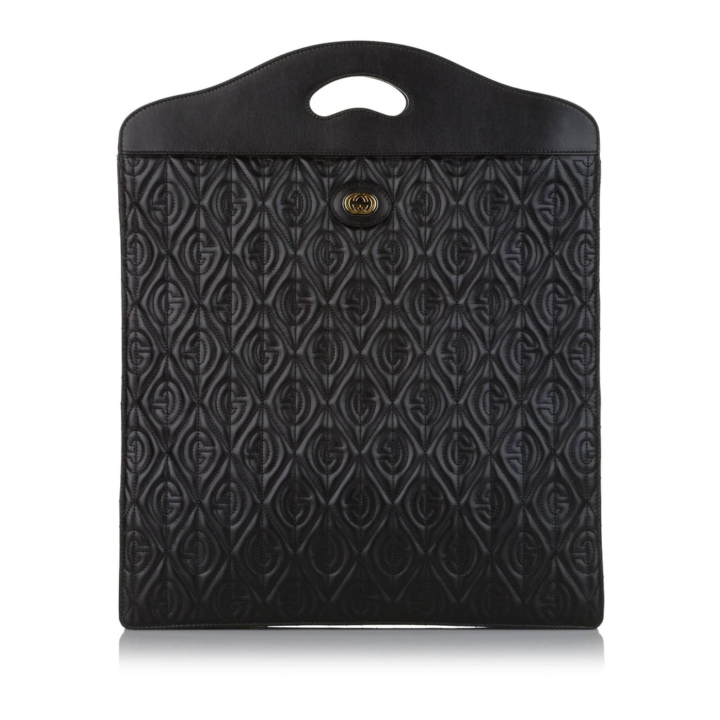 Gucci Morpheus Handbag Black Embroidered Leather