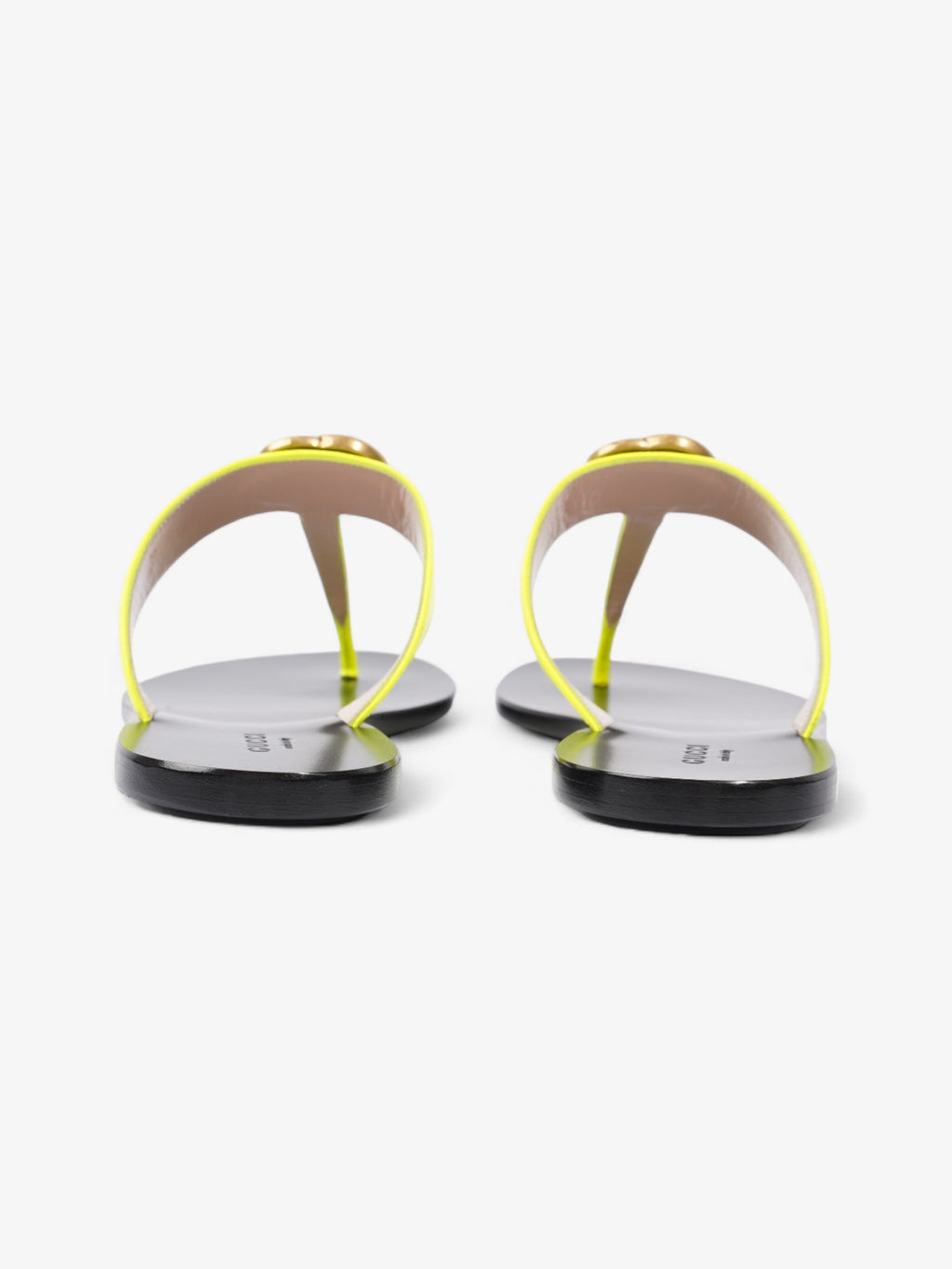 Gucci Thong Sandals with Double G Fluorescent Yellow  Leather EU 38.5 UK 5.5