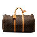 Brown Louis Vuitton Monogram Keepall 50 Travel Bag