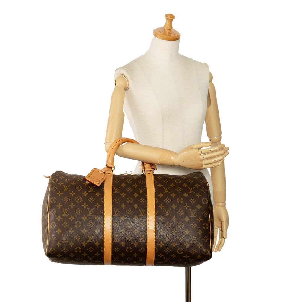Brown Louis Vuitton Monogram Keepall 50 Travel Bag