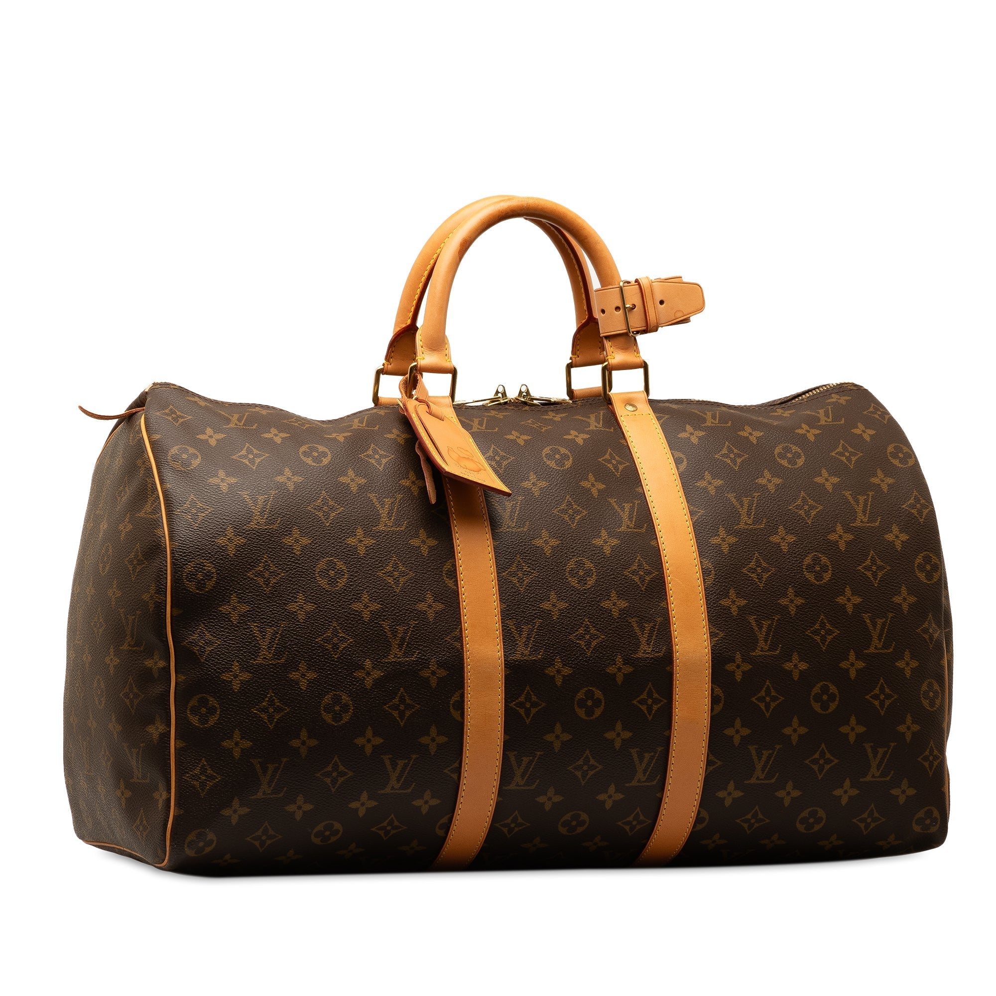 Brown Louis Vuitton Monogram Keepall 50 Travel Bag
