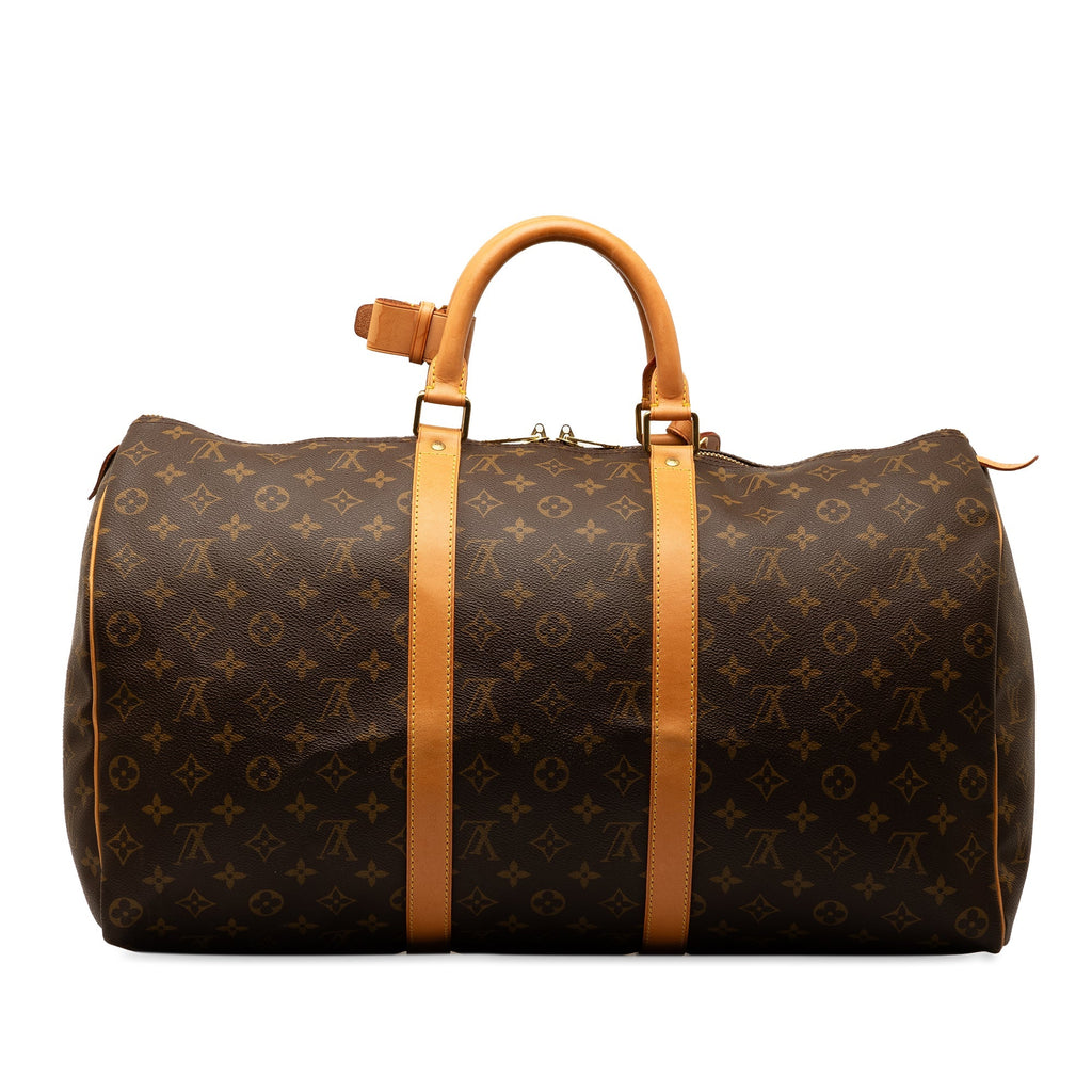 Brown Louis Vuitton Monogram Keepall 50 Travel Bag