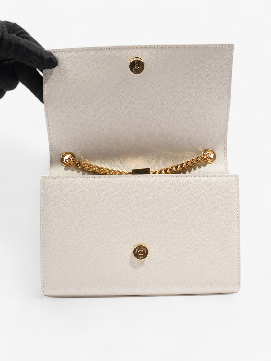 Saint Laurent Kate Bag Cream Leather Small