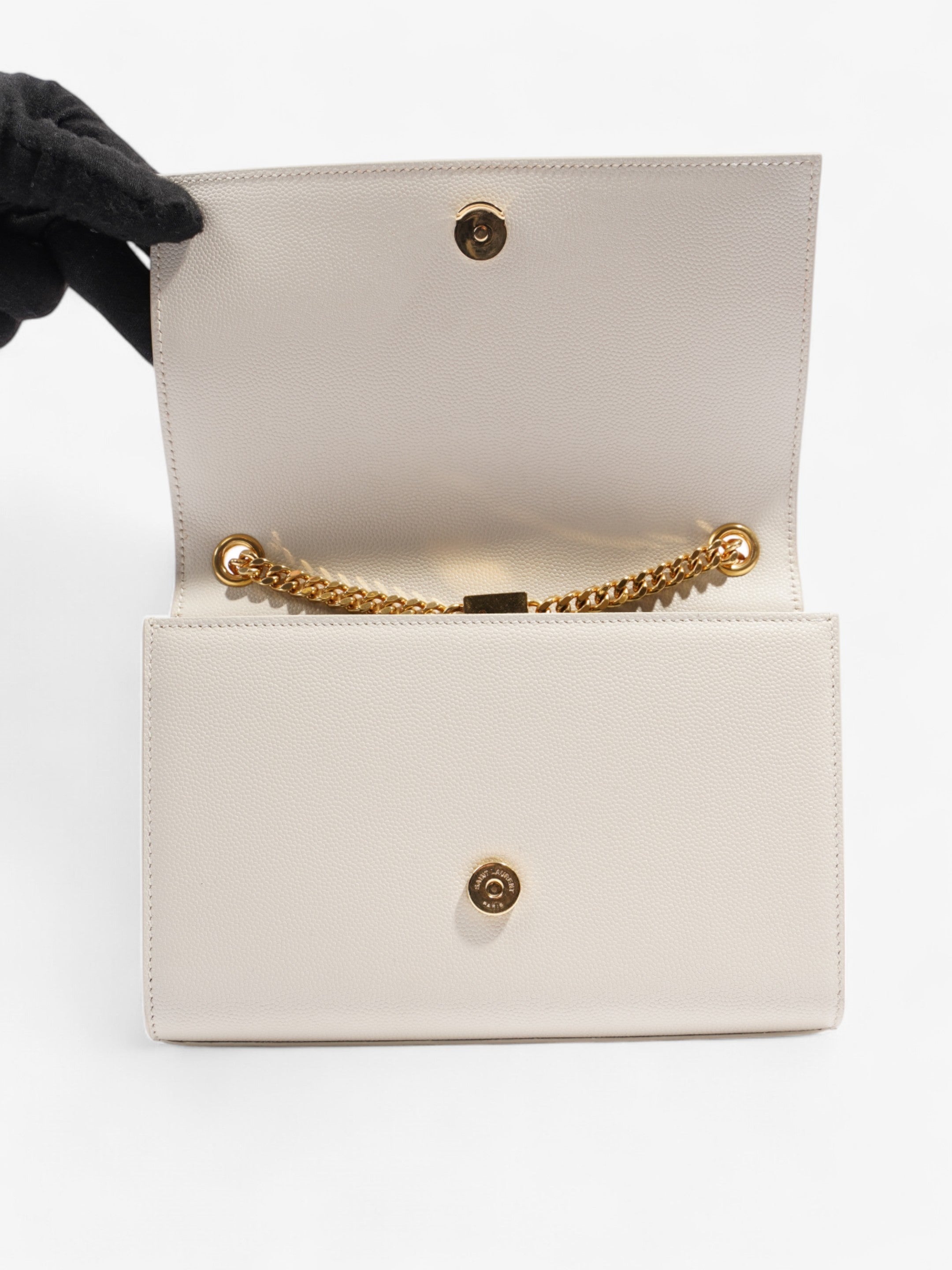 Saint Laurent Kate Bag Cream Leather Small