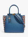 Coach Troupe Tote Blue / Orange / Beige Leather