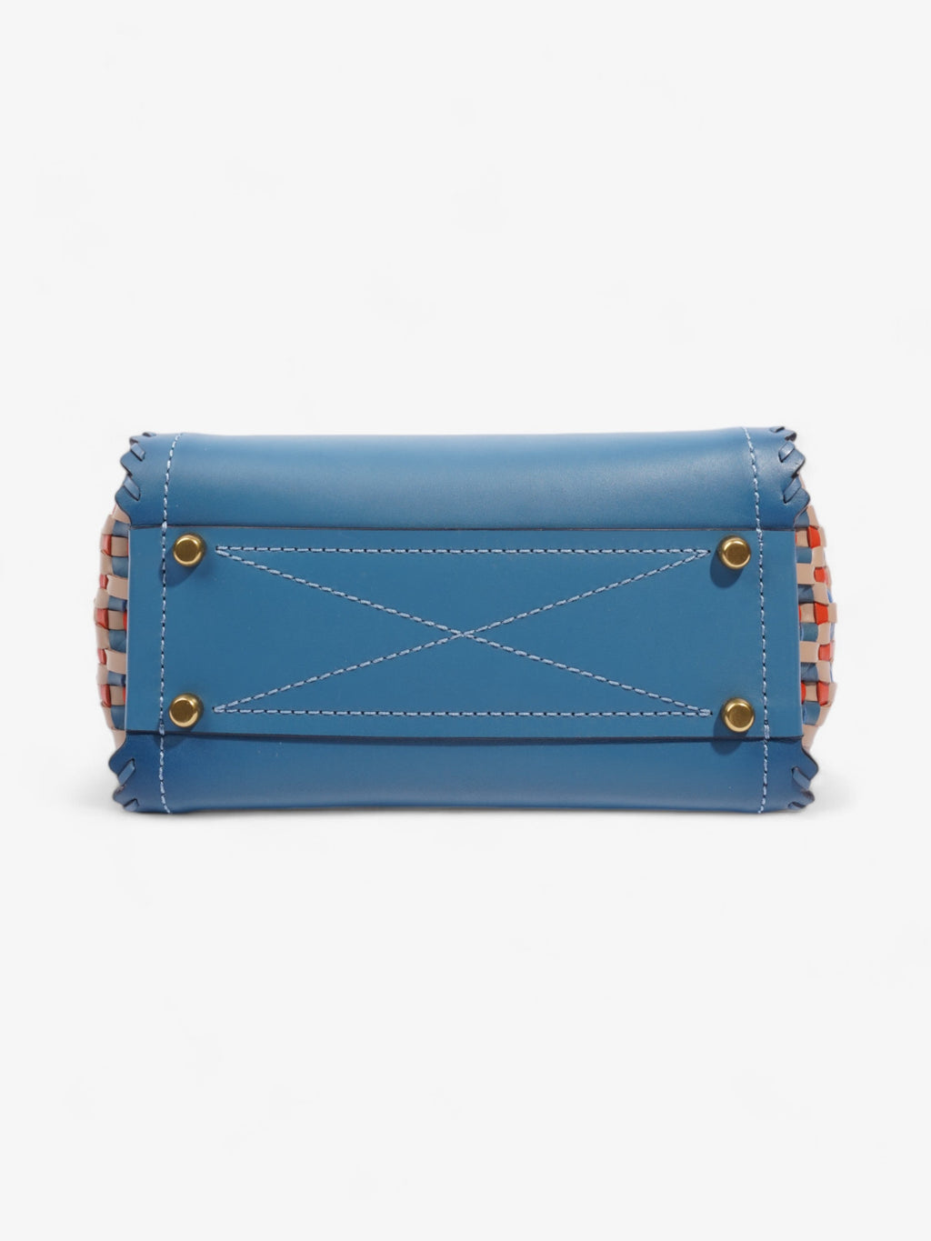 Coach Troupe Tote Blue / Orange / Beige Leather