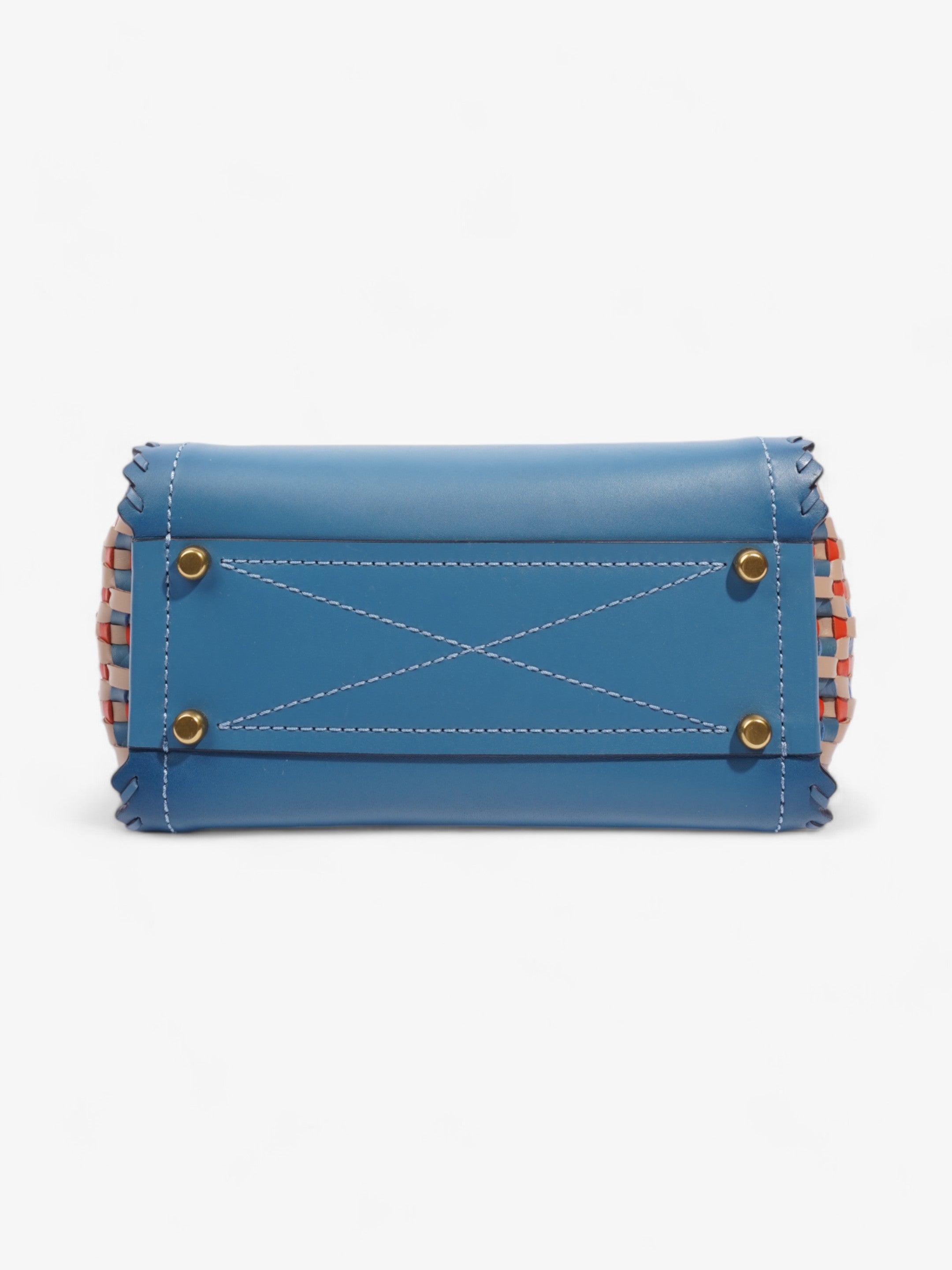 Coach Troupe Tote Blue / Orange / Beige Leather