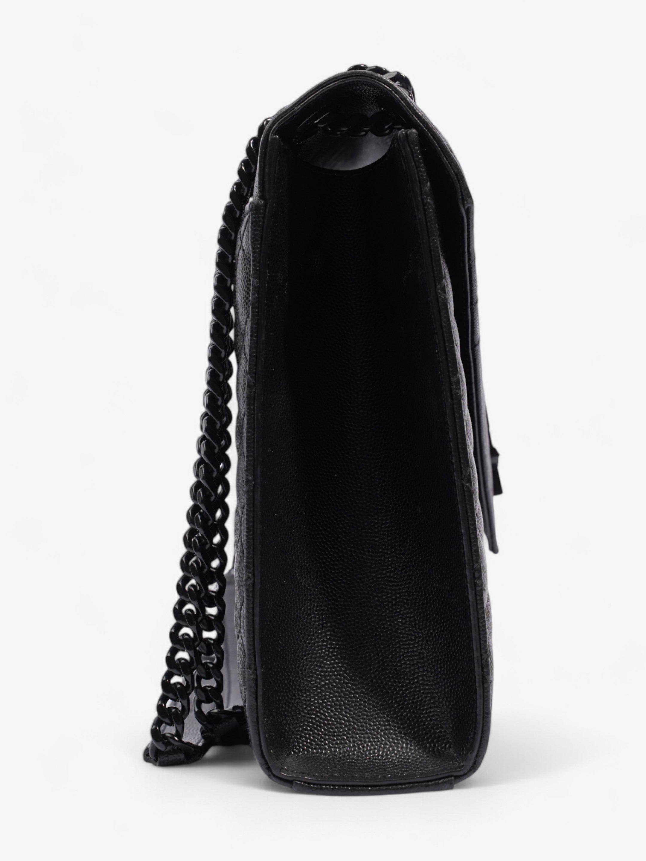 Saint Laurent Envelope Black Grained Leather Large