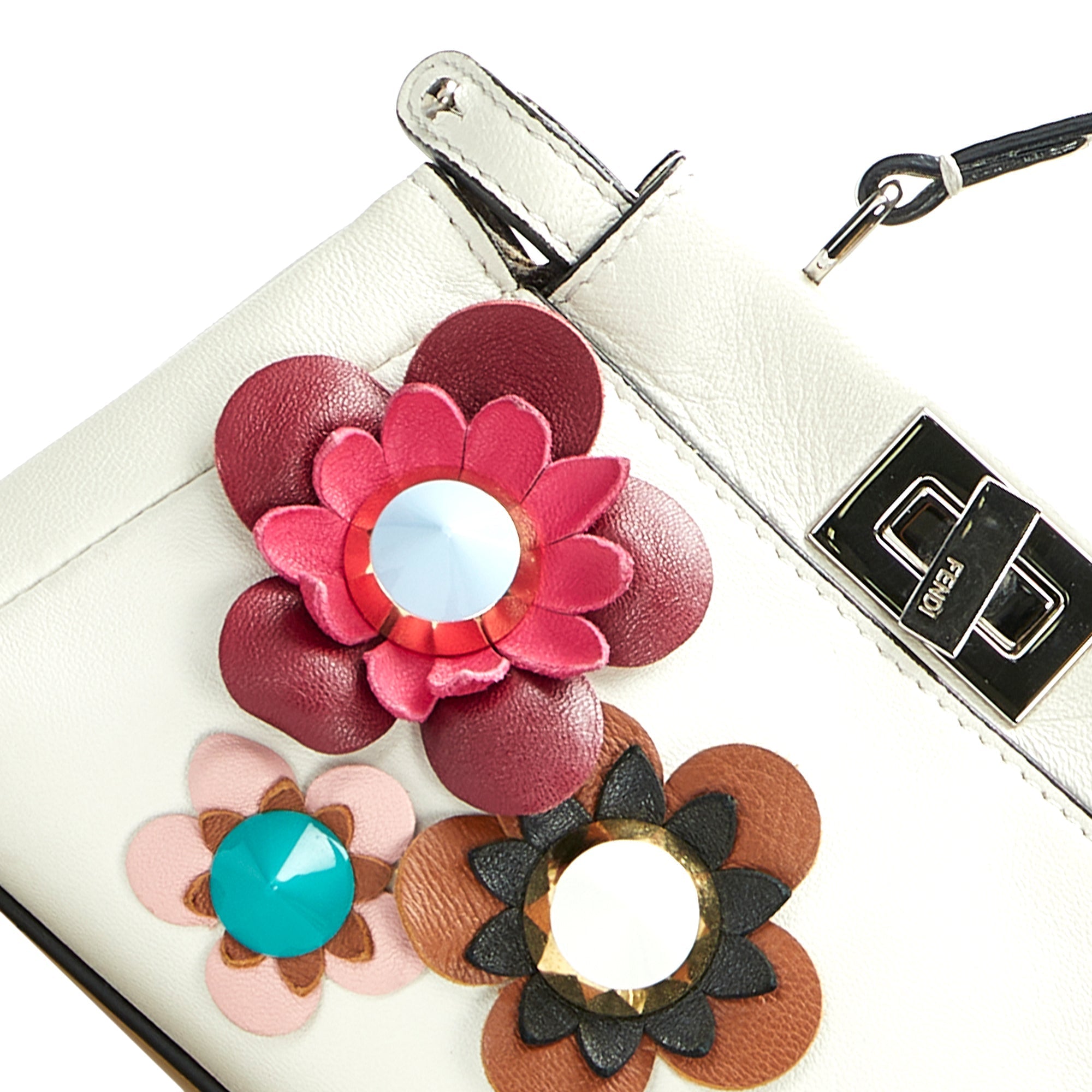 Fendi Flowerland Peekaboo Micro White