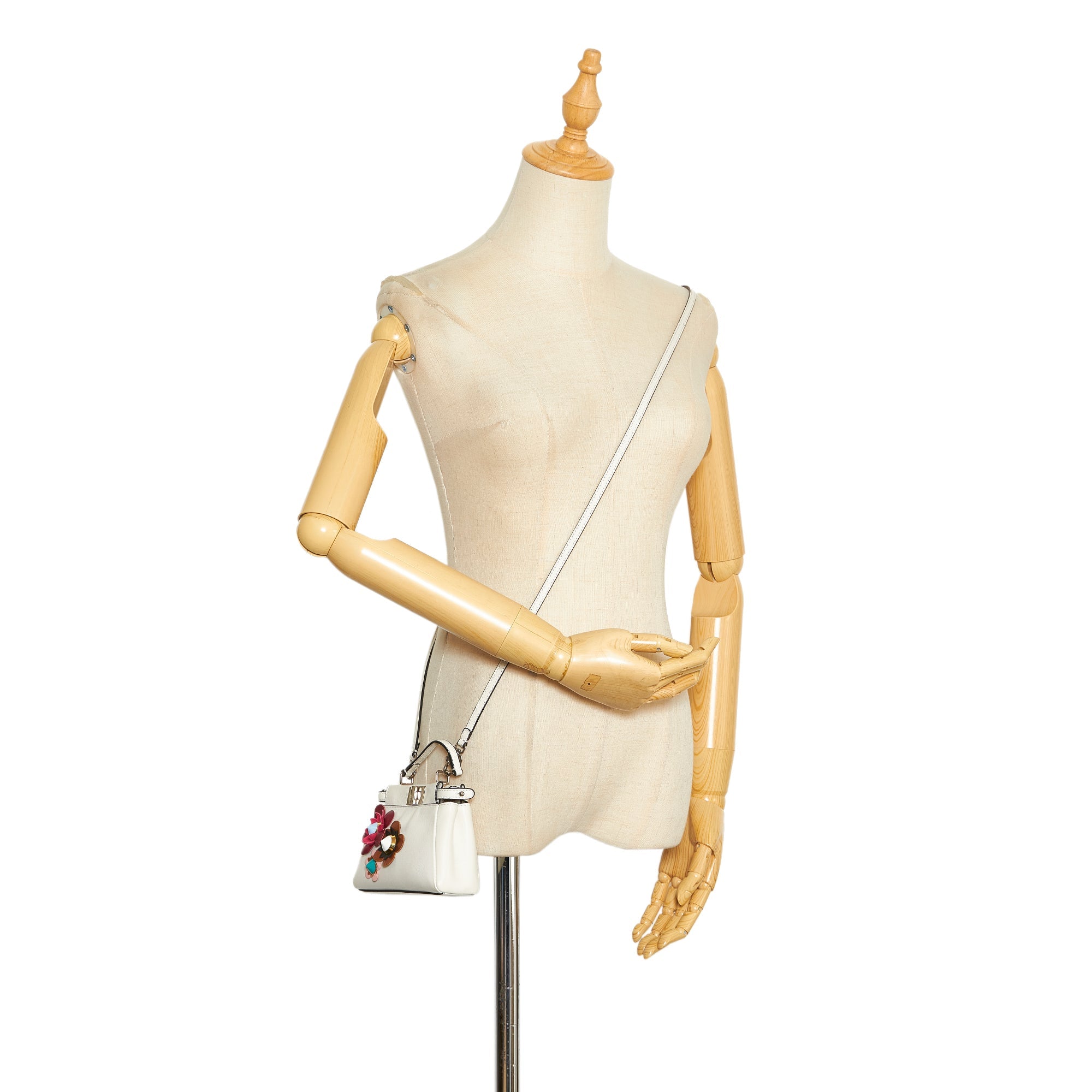 Fendi Flowerland Peekaboo Micro White