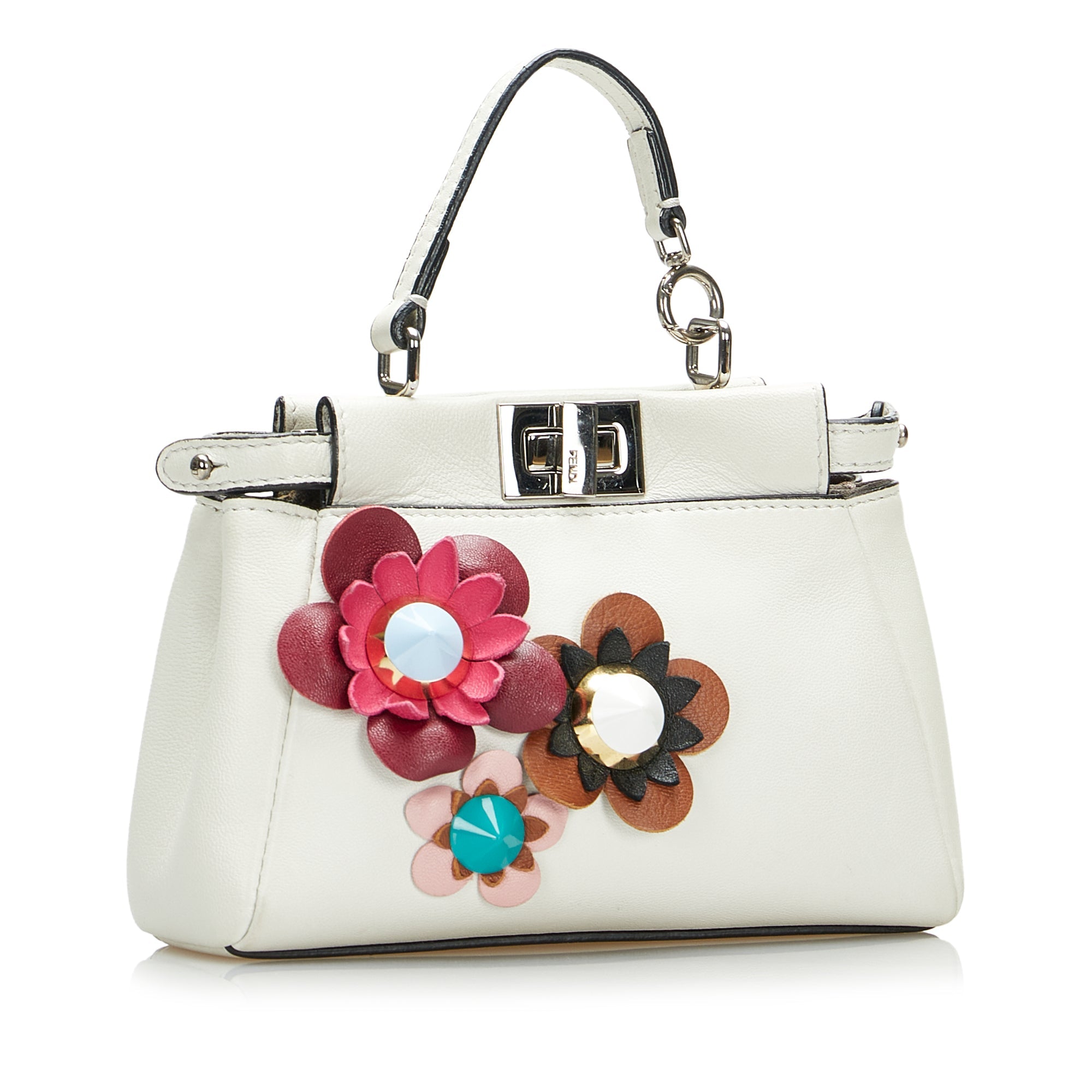 Fendi Flowerland Peekaboo Micro White