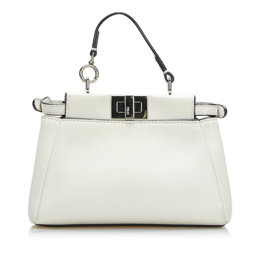 Fendi Flowerland Peekaboo Micro White