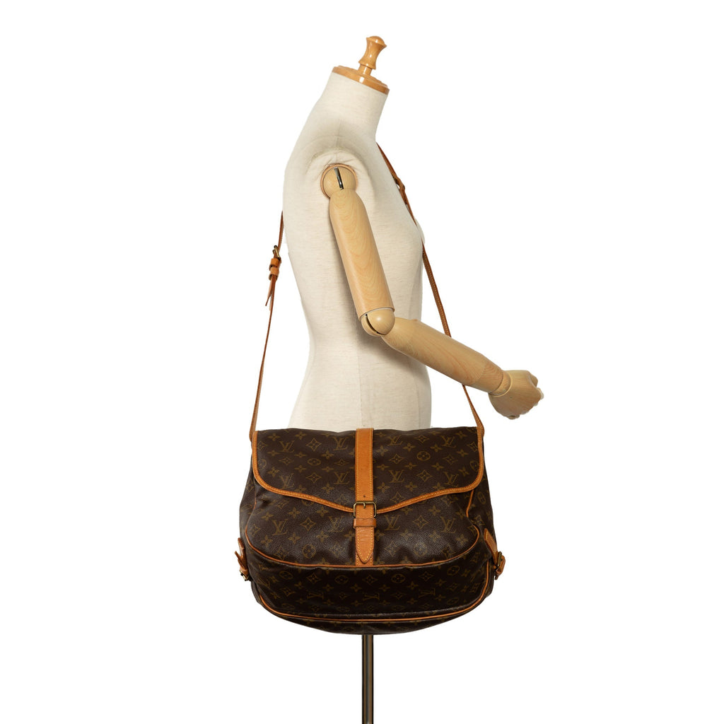 Brown Louis Vuitton Monogram Saumur 35 Crossbody Bag