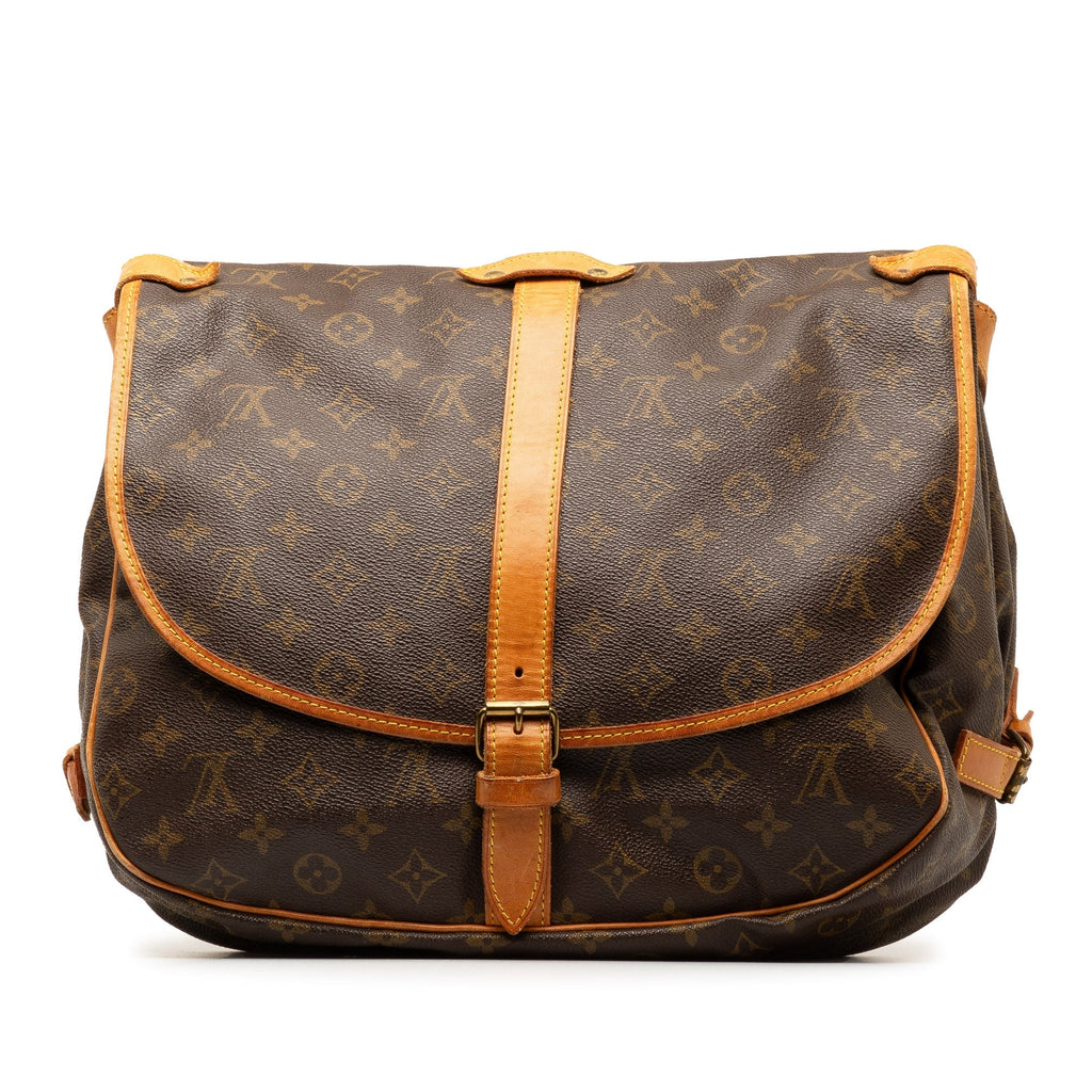Brown Louis Vuitton Monogram Saumur 35 Crossbody Bag