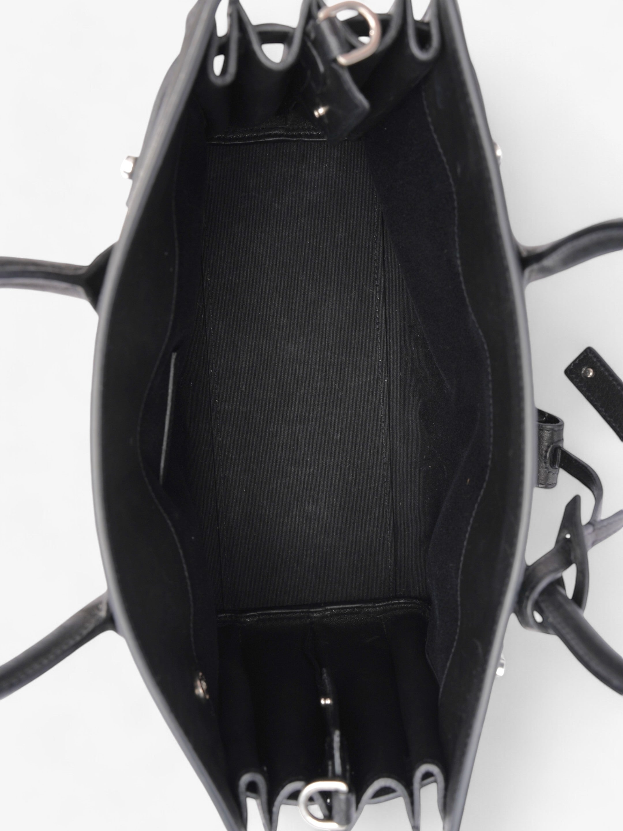 Saint Laurent Sac De Jour Bandana Black / White Calfskin Leather Baby