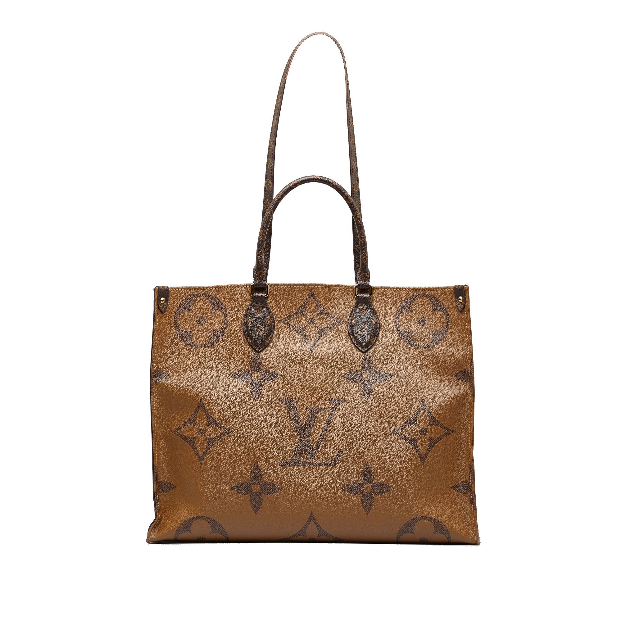 Brown Louis Vuitton Monogram Reverse OntheGo GM Satchel