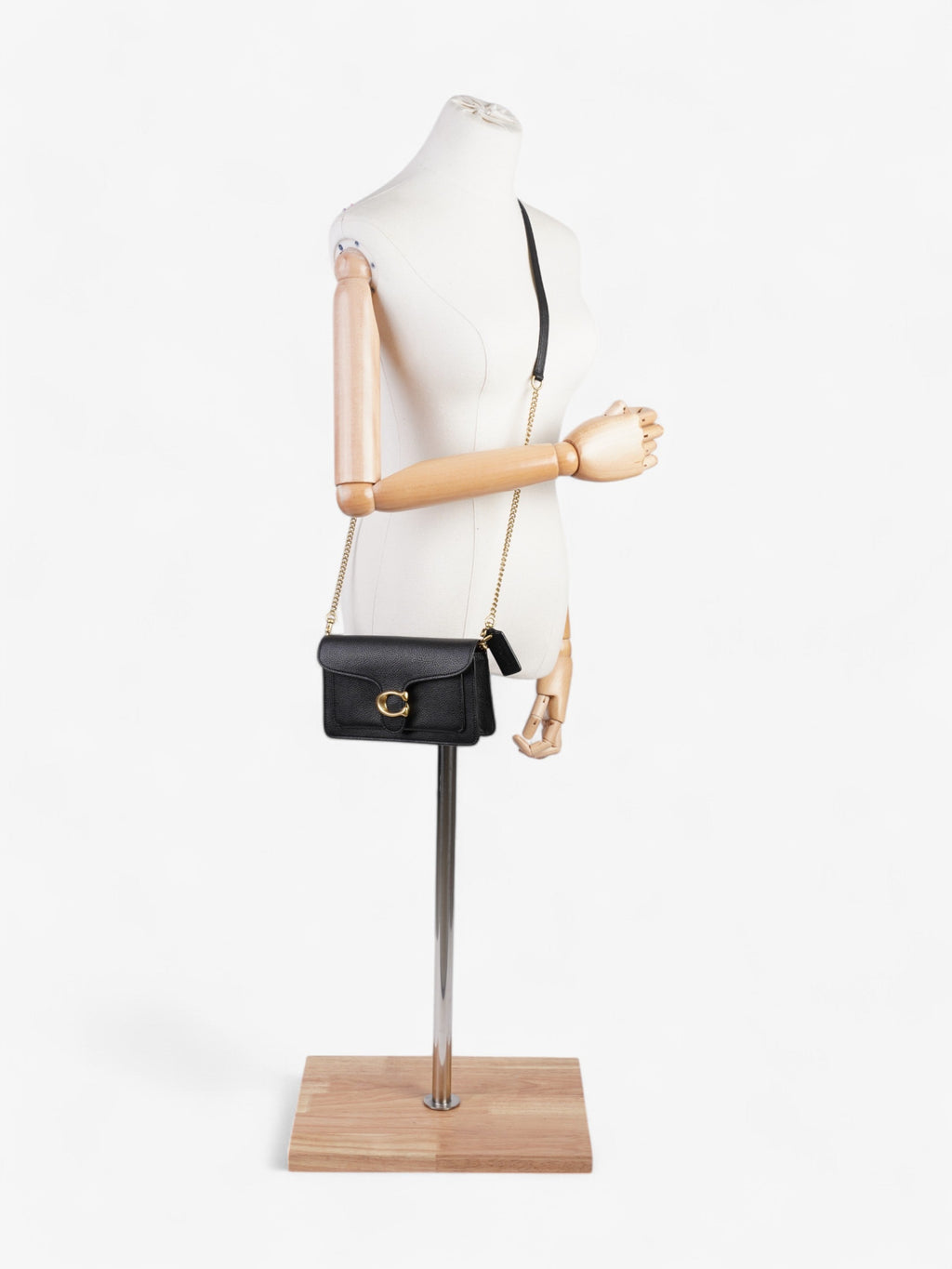 Coach Tabby Chain Black Grained Leather