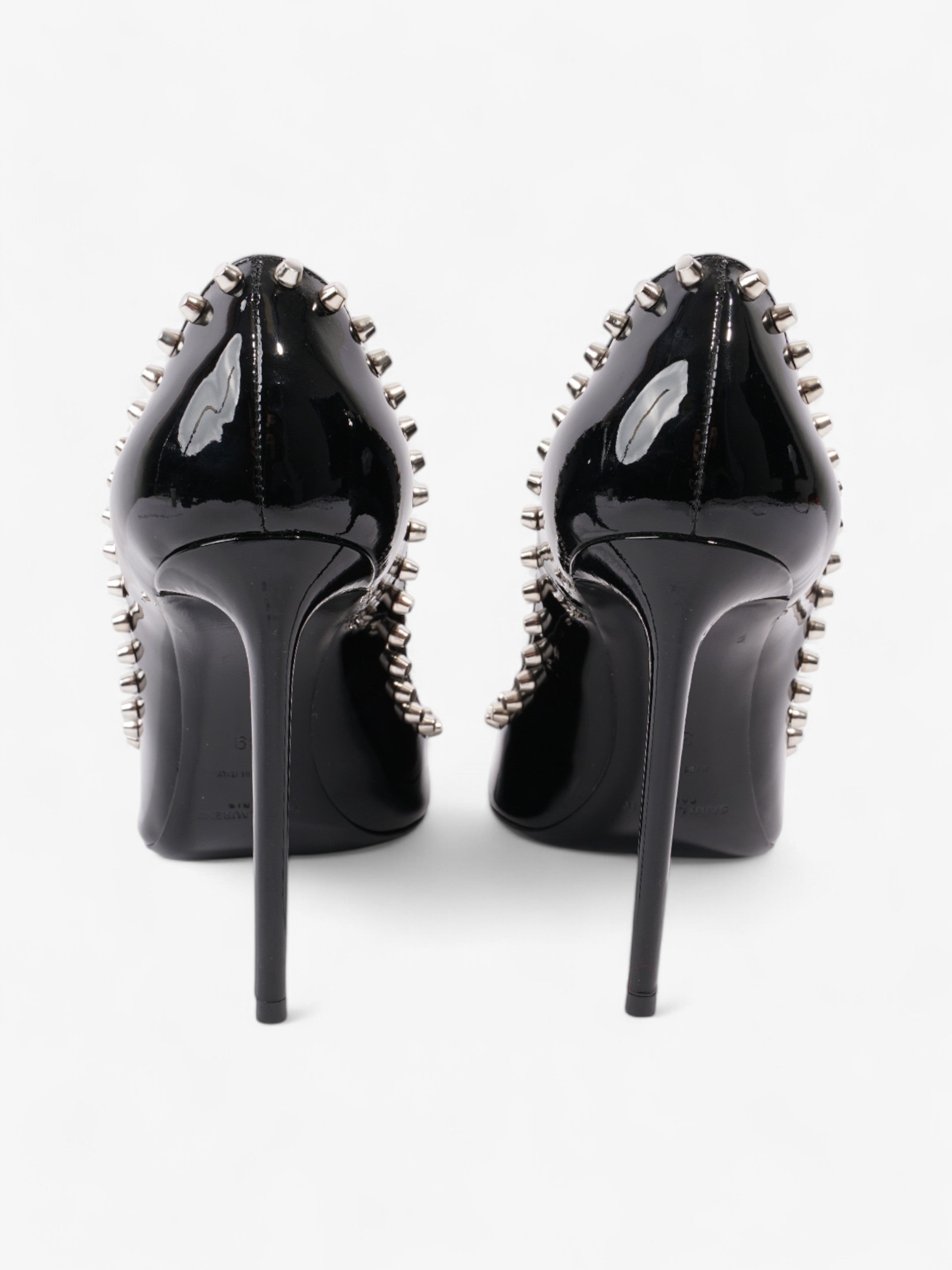 Saint Laurent Saint Zoe Heels 105 Black Patent Leather EU 39 UK 6
