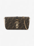 Fendi Fendigraphy Wallet on Chain Tobacco / Brown Fabric