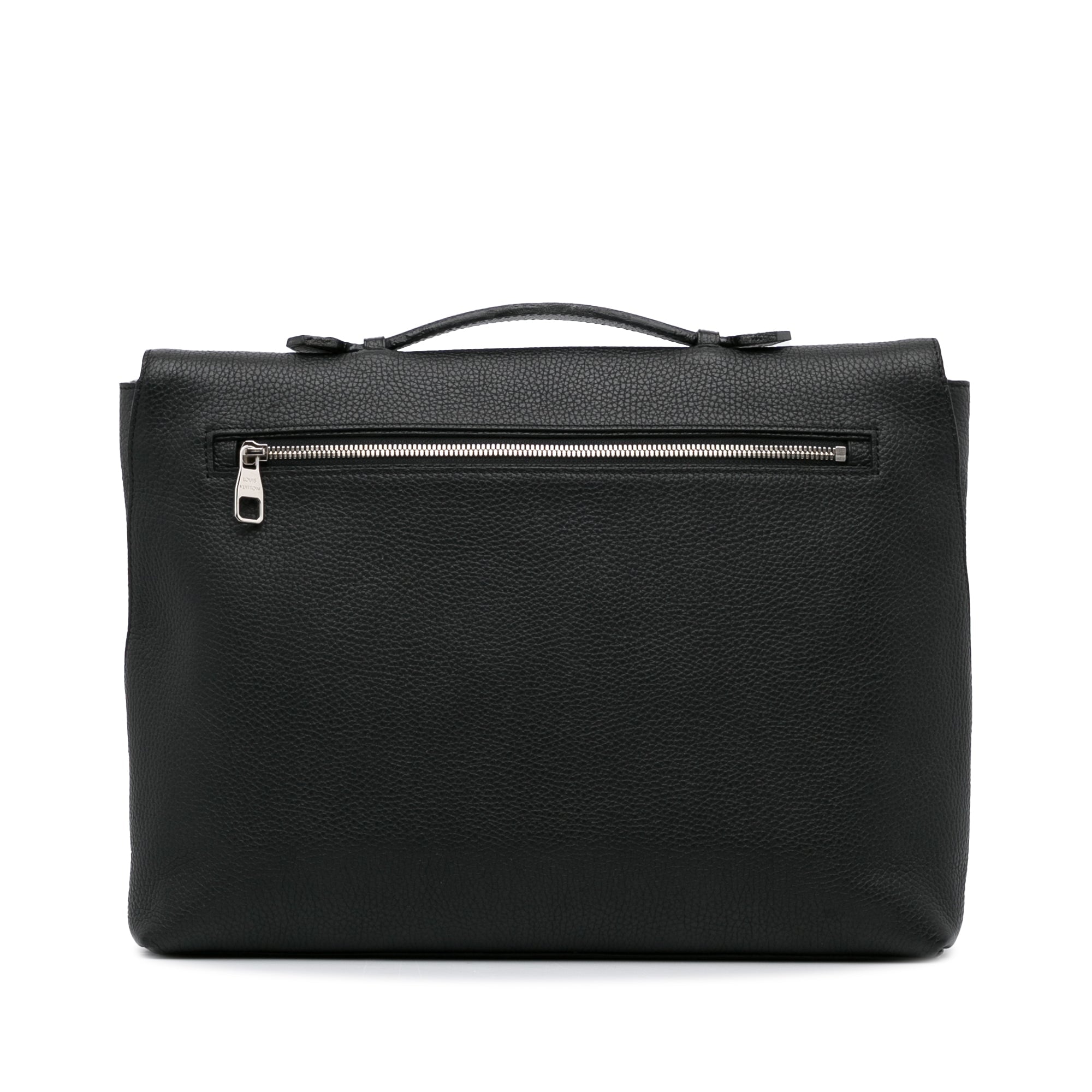 Black Louis Vuitton Taurillon Serviette Dorian Business Bag