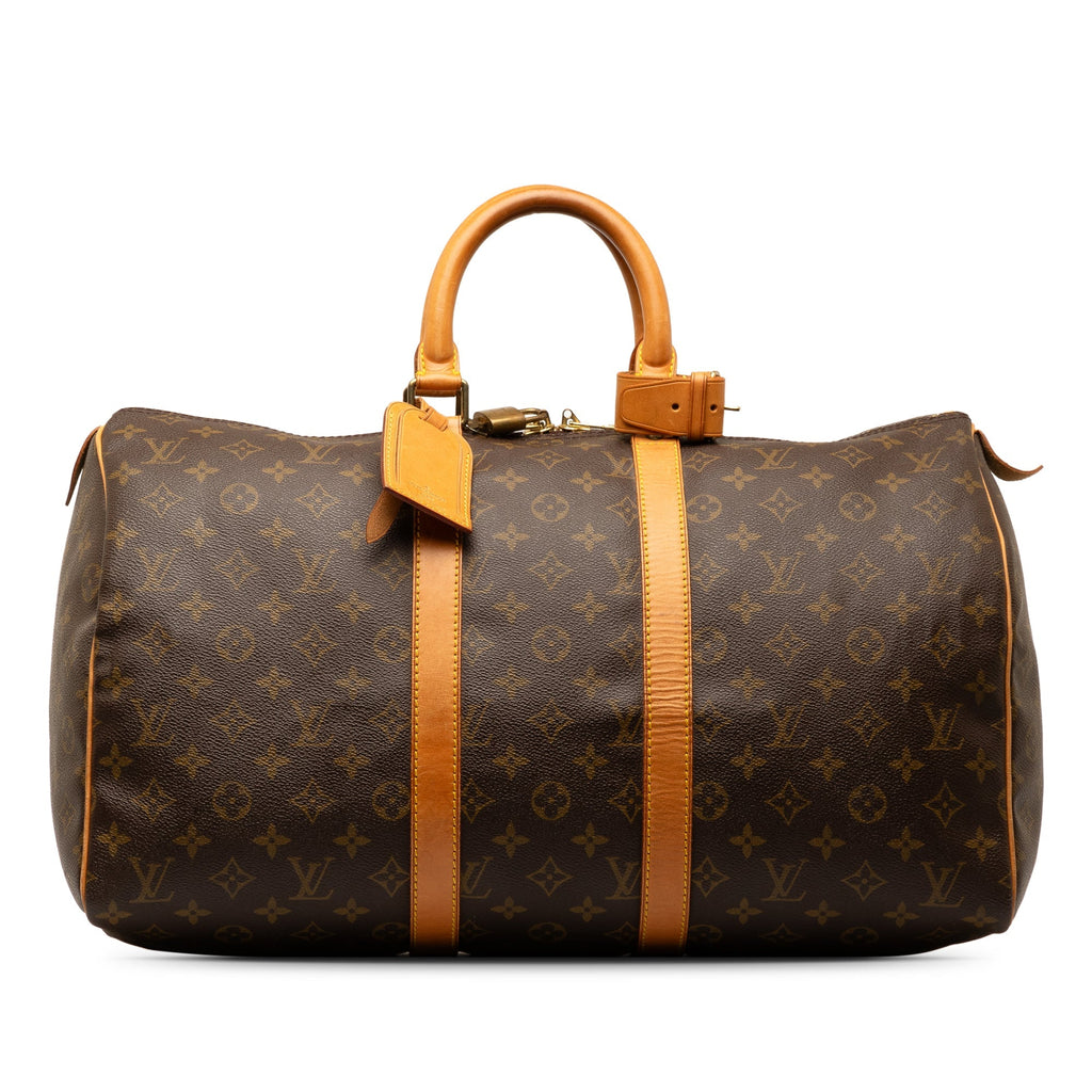 Brown Louis Vuitton Monogram Keepall 45 Travel Bag