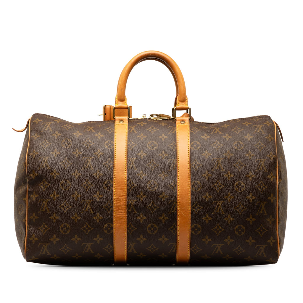 Brown Louis Vuitton Monogram Keepall 45 Travel Bag