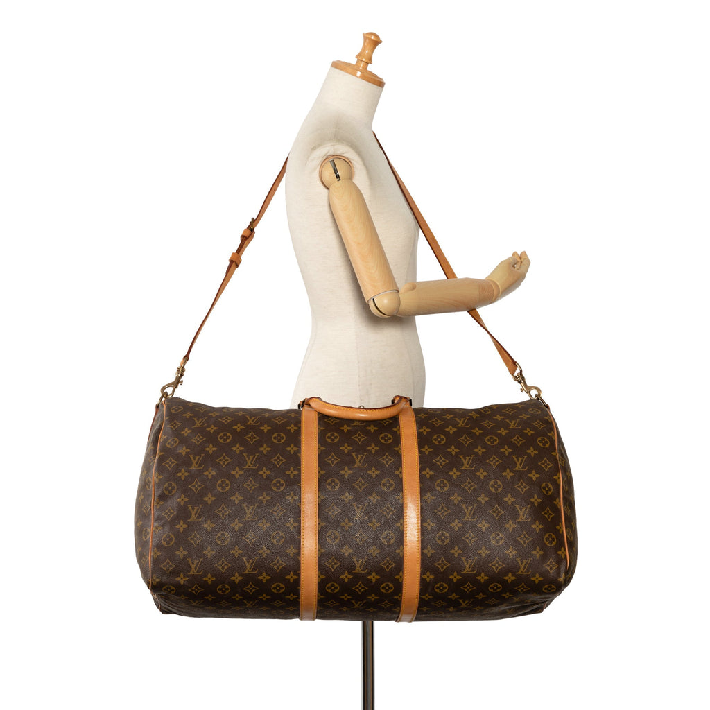 Brown Louis Vuitton Monogram Keepall Bandouliere 60 Travel Bag