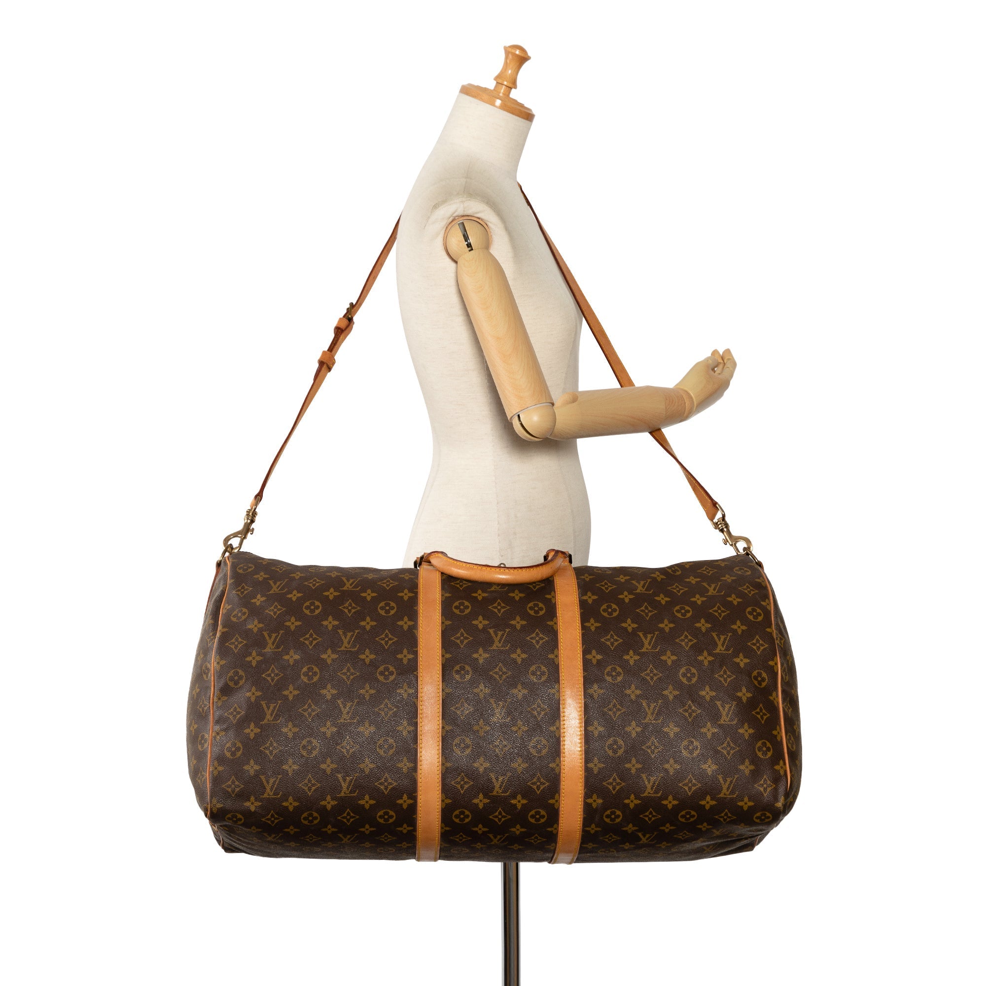 Brown Louis Vuitton Monogram Keepall Bandouliere 60 Travel Bag