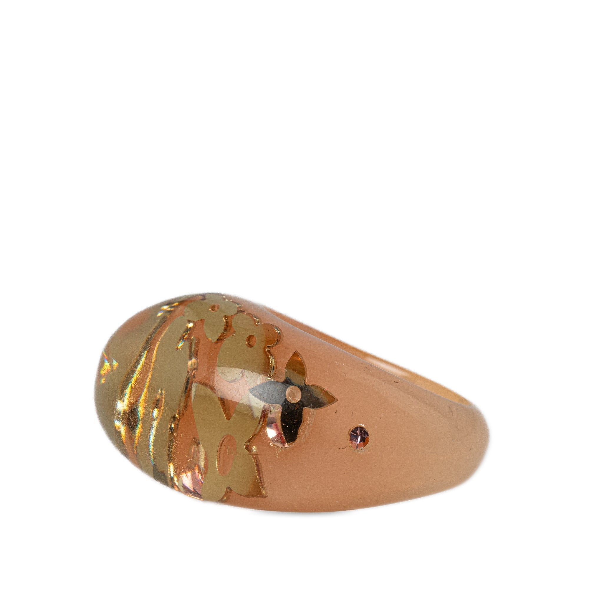 Brown Louis Vuitton Crystal Inclusion Resin Ring
